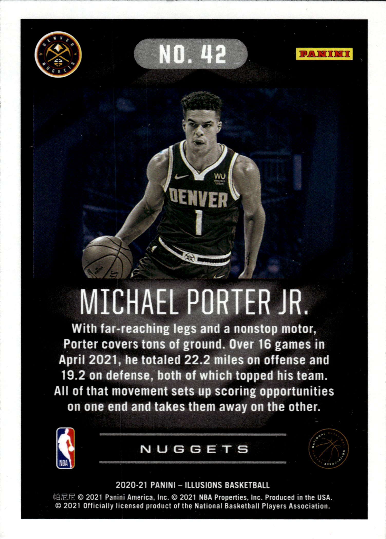 Michael Porter Jr. - Panini Illusions Base Set 2020-21, Nr. 42