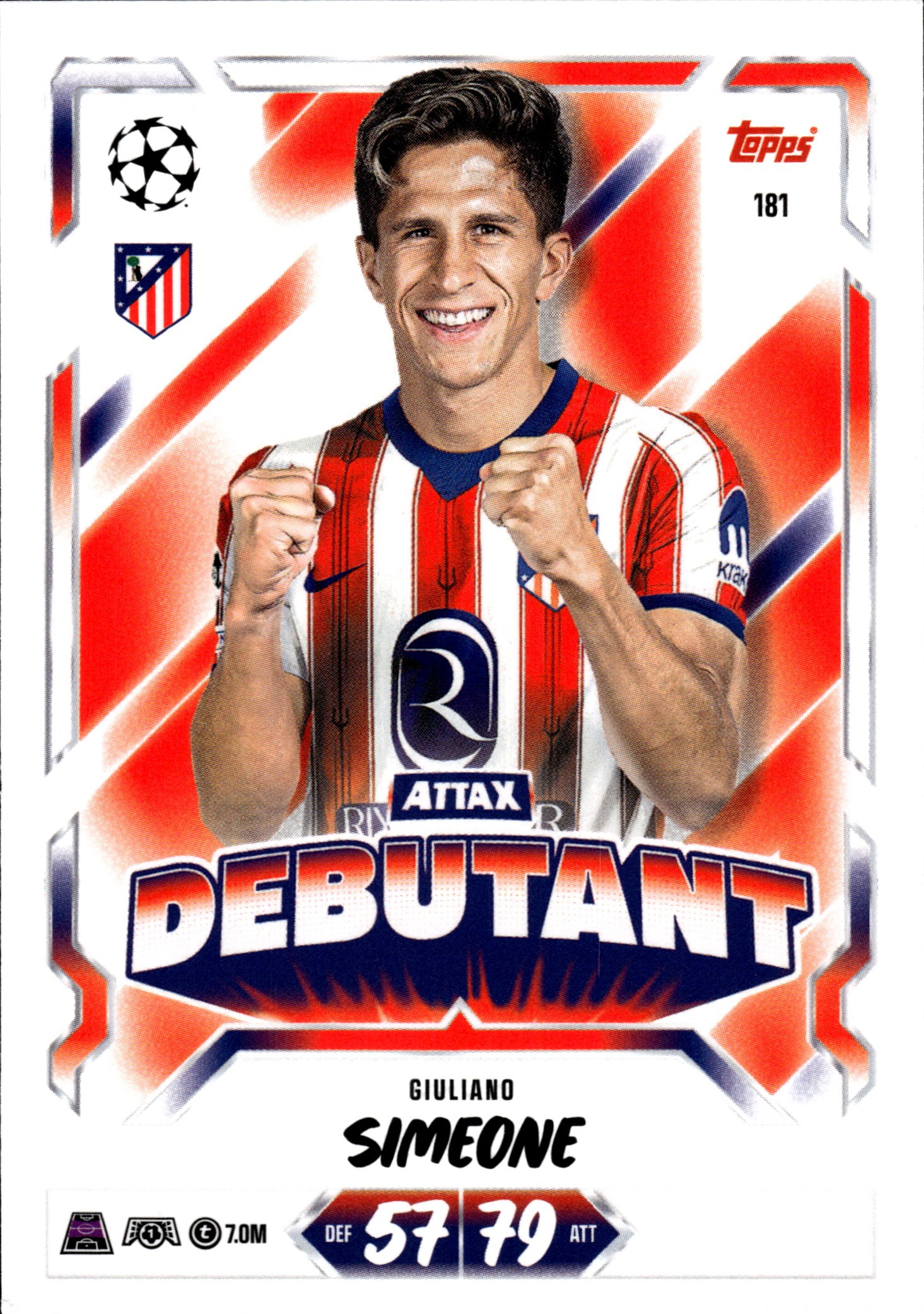 Giuliano Simeone - Topps Match Attax UEFA Club Competitions Attax Debutant 2026-27, Nr. 181 (Art.-Nr. SG107169)