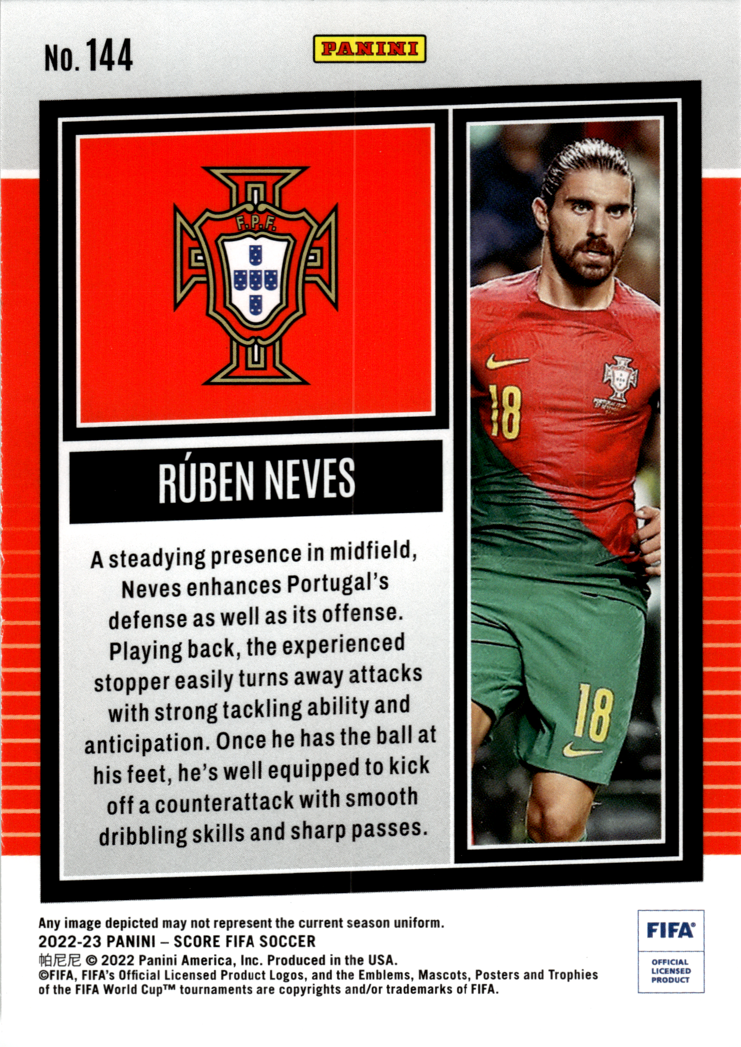 Rúben Neves - Panini Score FIFA Soccer 2022-23, Nr. 144