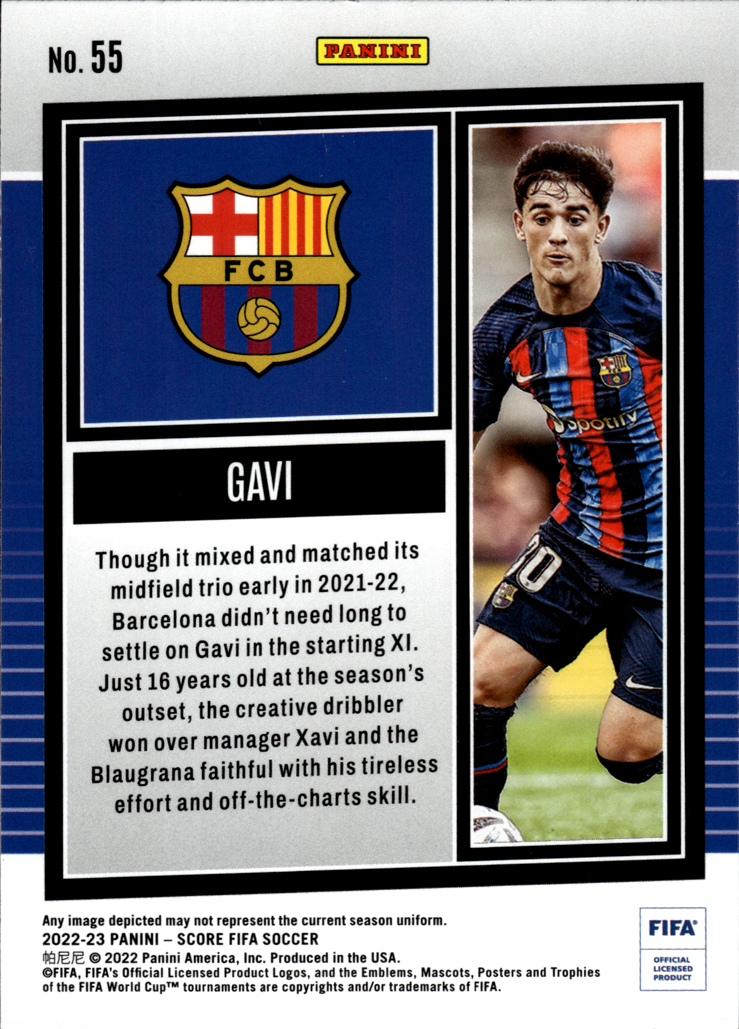 Gavi - Panini Score FIFA Soccer 2022-23, Nr. 55