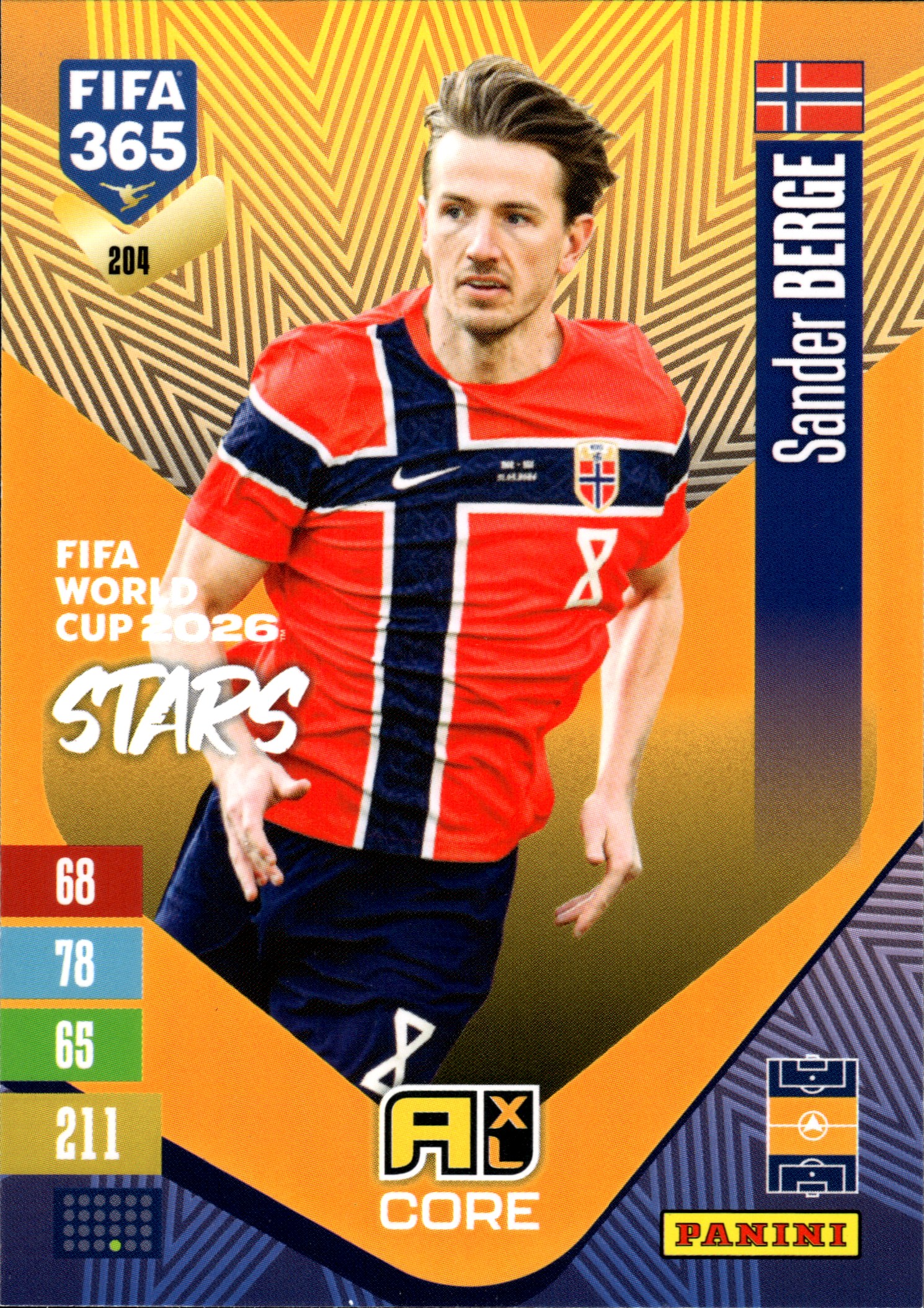 Sander Berge - Panini Adrenalyn XL FIFA 365 FIFA World Cup 2026 Stars 2026-27, Nr. 204 (Art.-Nr. SG110325)