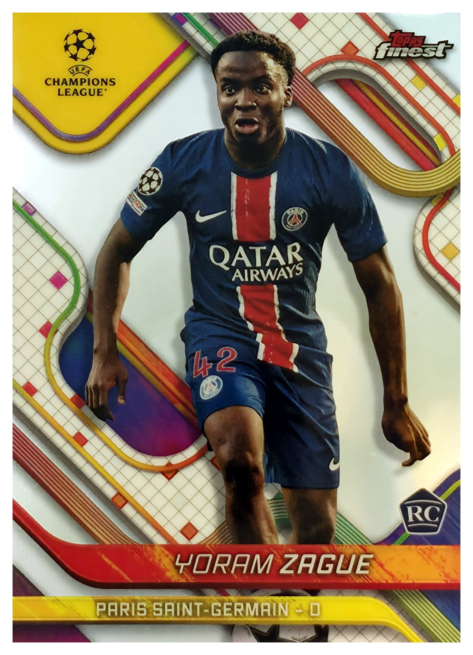Yoram Zague - Topps Finest UEFA Club Competitions Base Set 2024-25, Nr. 12 – Rookie Card (Art.-Nr. SG109374)