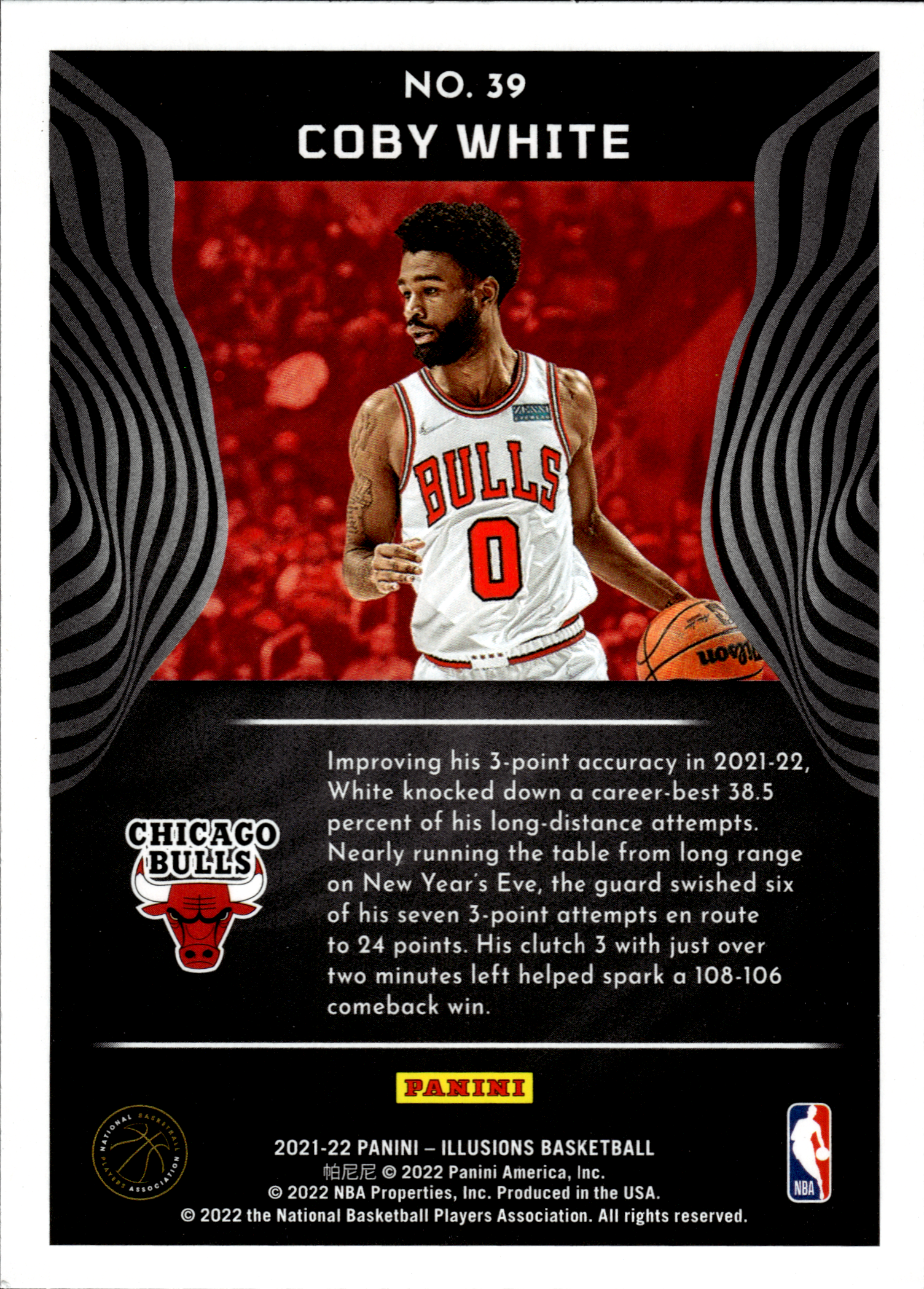Coby White - Panini Illusions Base Set 2021-22, Nr. 39