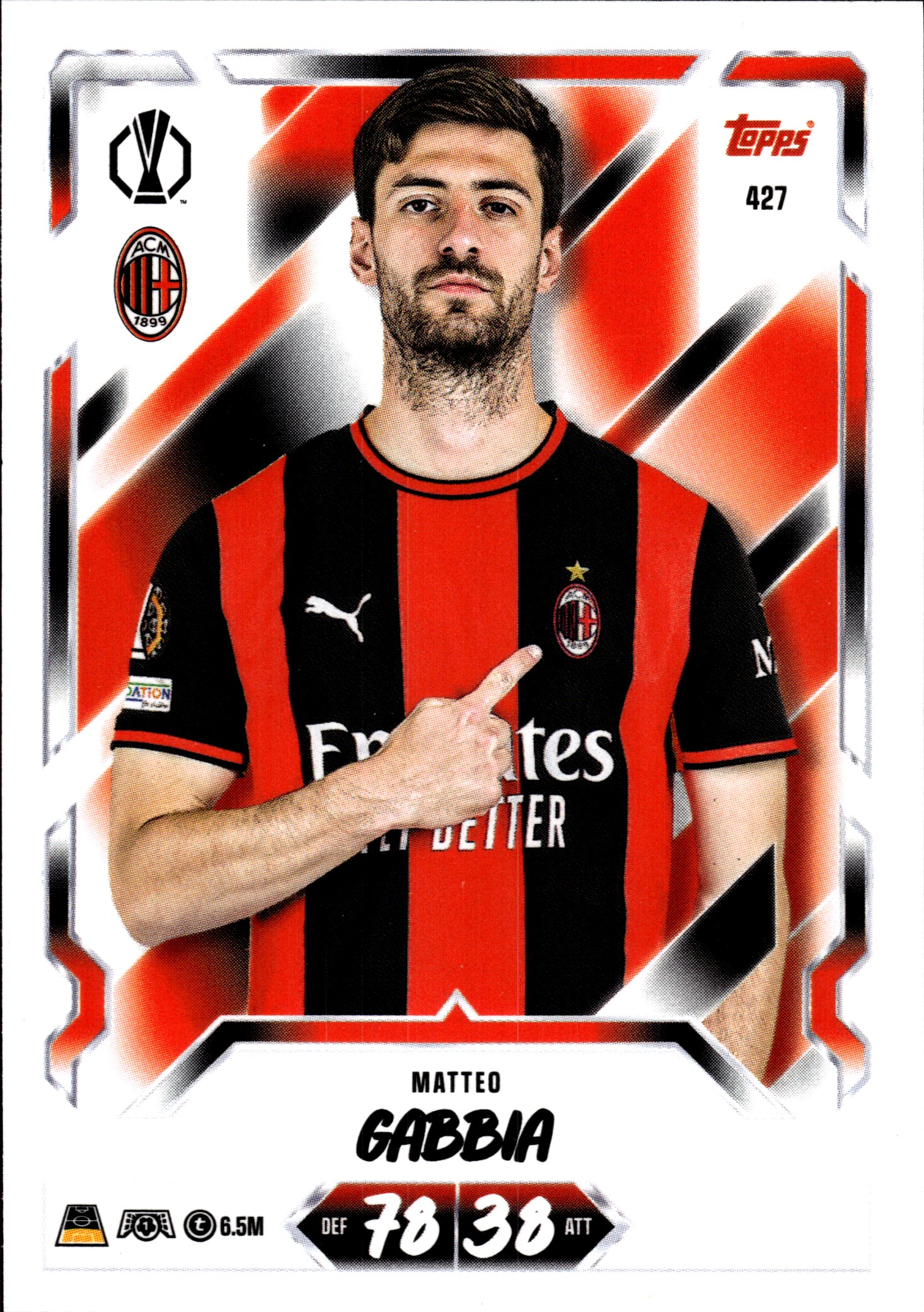 Matteo Gabbia - Topps Match Attax UEFA Club Competitions Base Set 2026-27, Nr. 427 (Art.-Nr. SG107395)