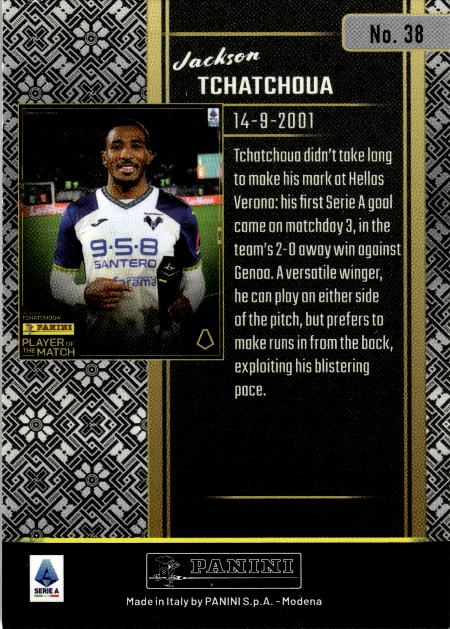 Jackson Tchatchoua - Panini Player of the Match Base Set 2024-25, Nr. 38
