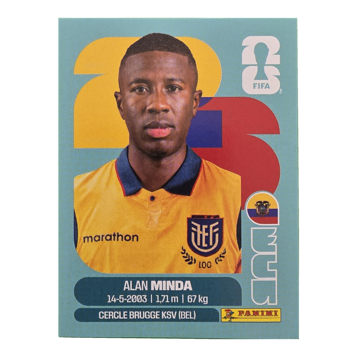 Alan Minda - Ecuador, FIFA WM 2026, Nr. ECU18
