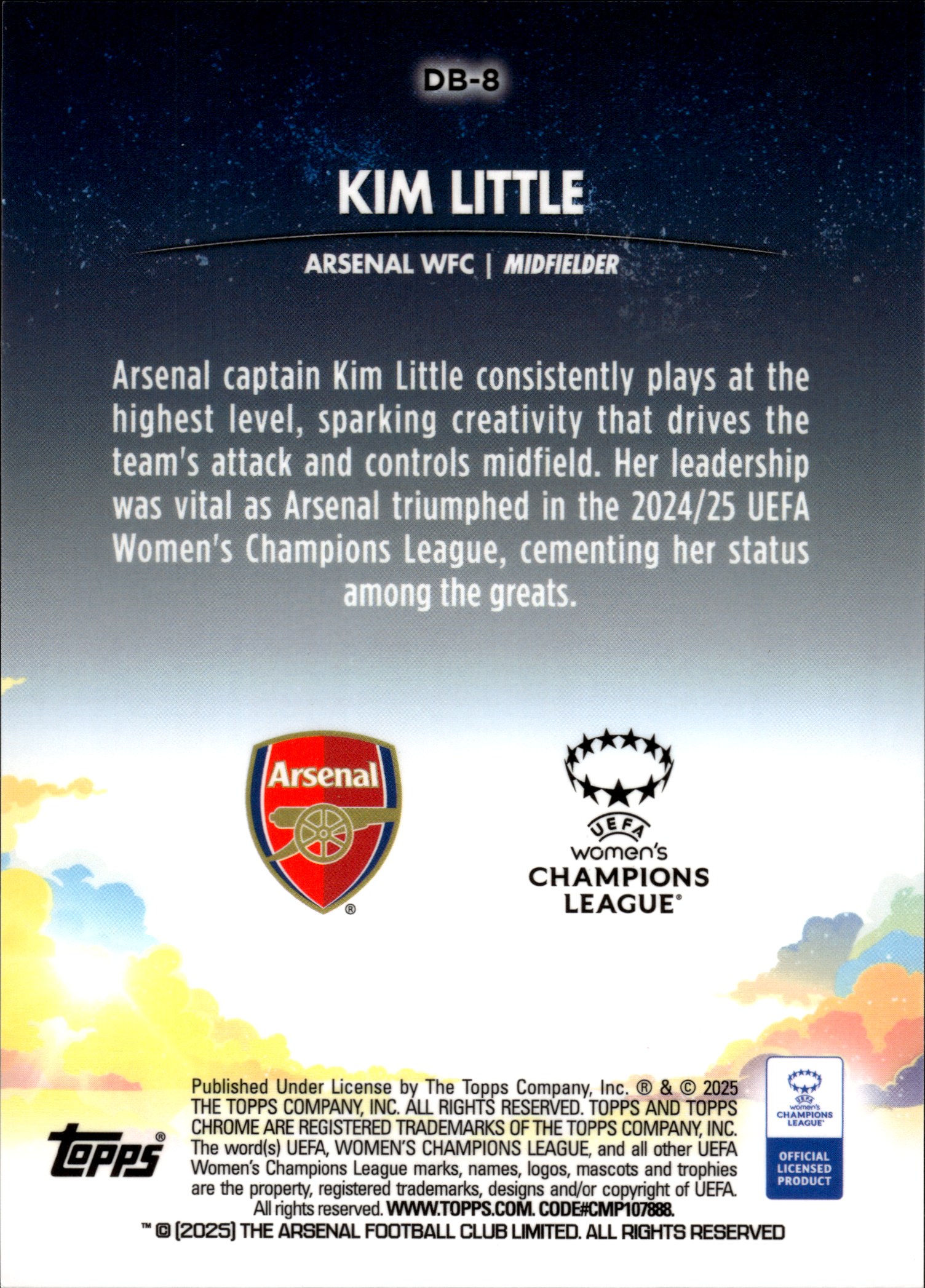 Kim Little - Topps Chrome UEFA Women's Champions League Dreamballer 2024-25, Nr. DB-8 – Insert