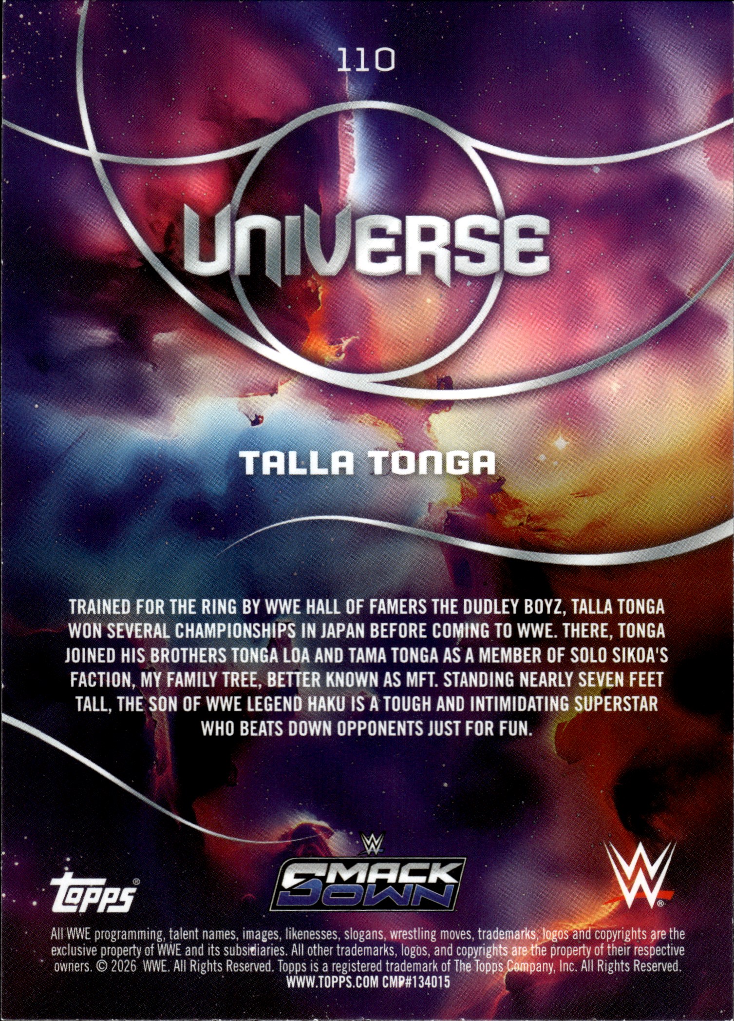 Talla Tonga - Topps WWE Universe Base Set 2026, Nr. 110 – Rookie Card