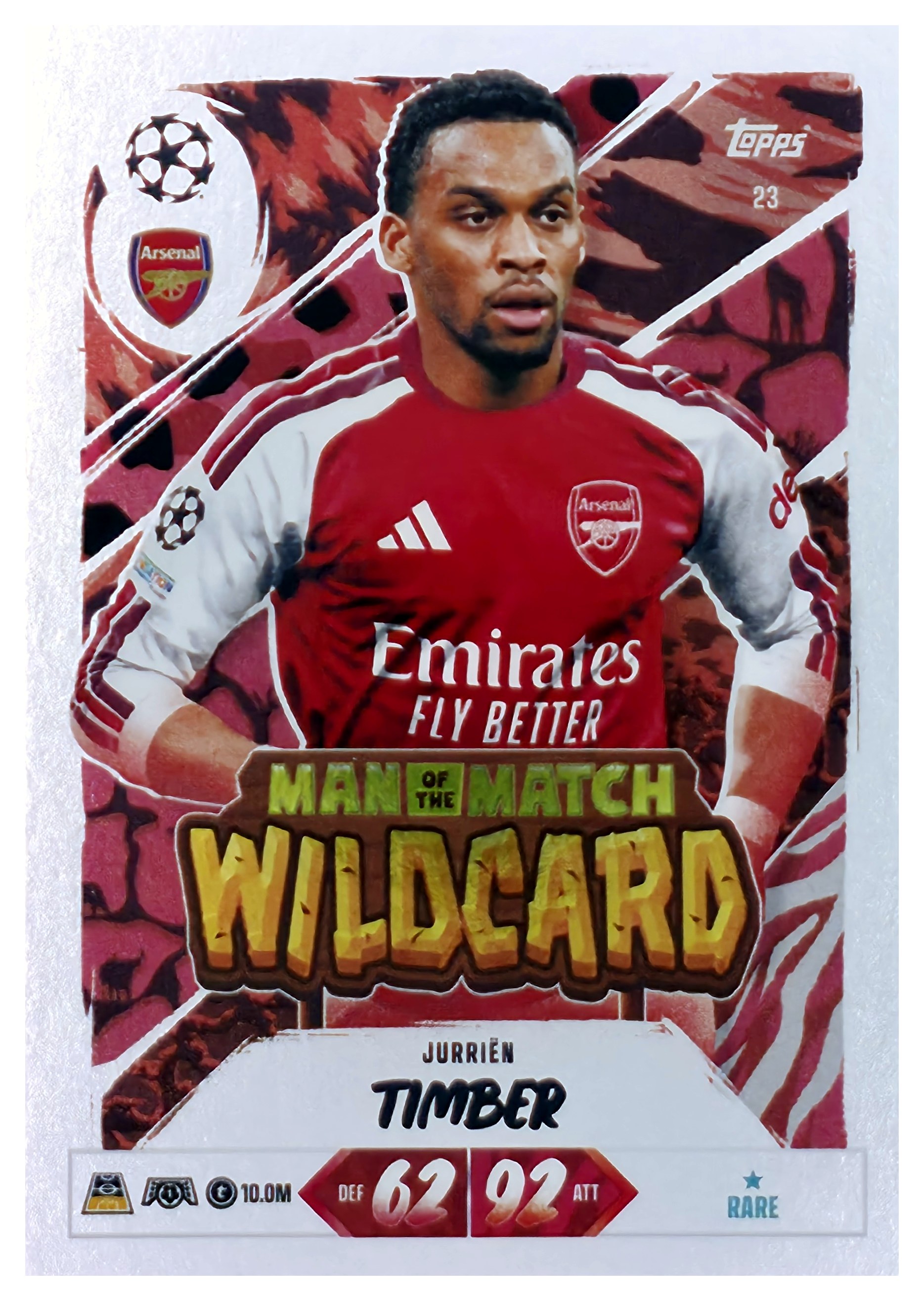 Jurriën Timber - Topps Match Attax UEFA Club Competitions Man of the Match Wildcard 2026-27, Nr. 23 (Art.-Nr. SG107457)