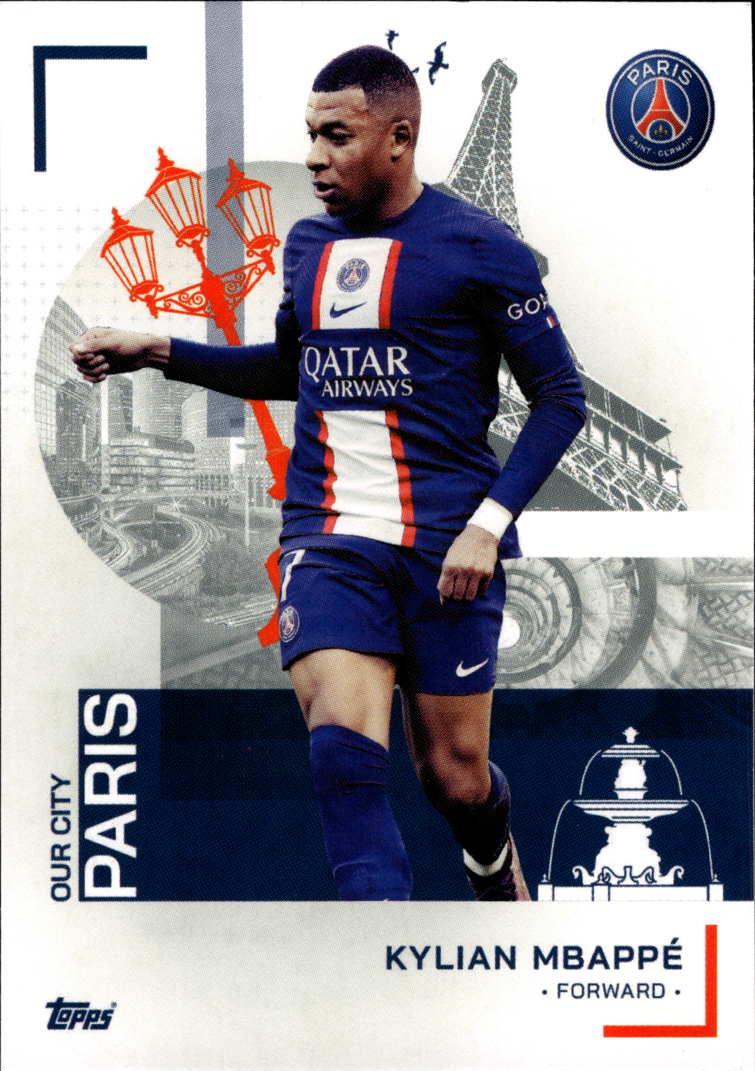 Kylian Mbappé - Topps Paris Saint-Germain Official Team Set 2023-24, Nr. 25 (Art.-Nr. SG102977)
