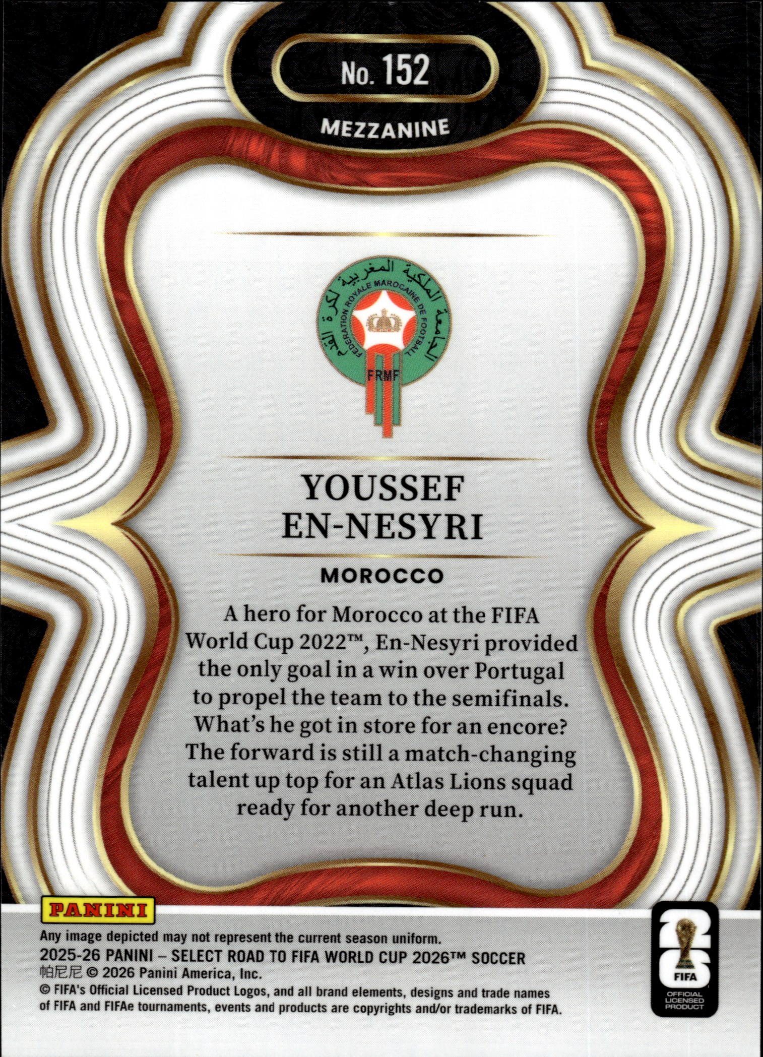 Youssef En-Nesyri - Panini Select FIFA Road to World Cup Mezzanine 2025-26, Nr. 152