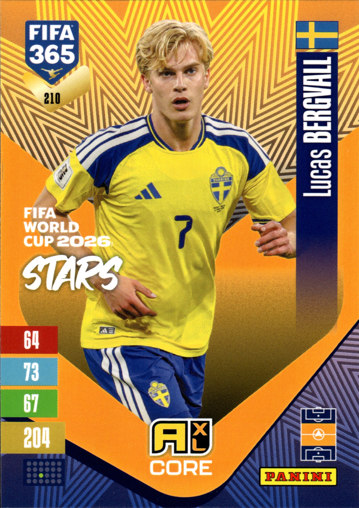 Lucas Bergvall - Panini Adrenalyn XL FIFA 365 FIFA World Cup 2026 Stars 2026-27, Nr. 210 (Art.-Nr. SG110297)