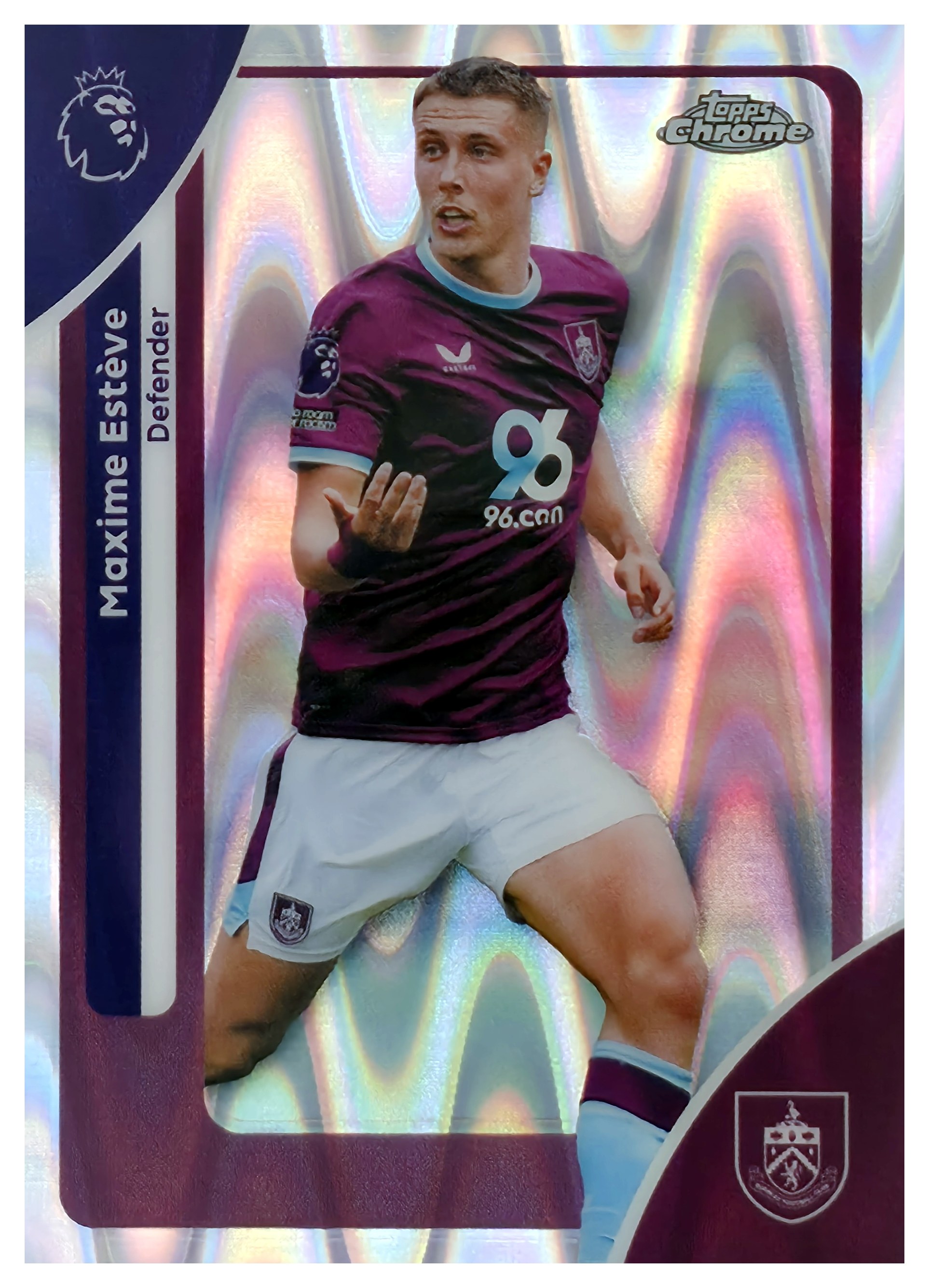 Maxime Estève - Topps Chrome Premier League Base Set 2025-26, Nr. 51 – RayWave Refractor (Art.-Nr. SG107710)