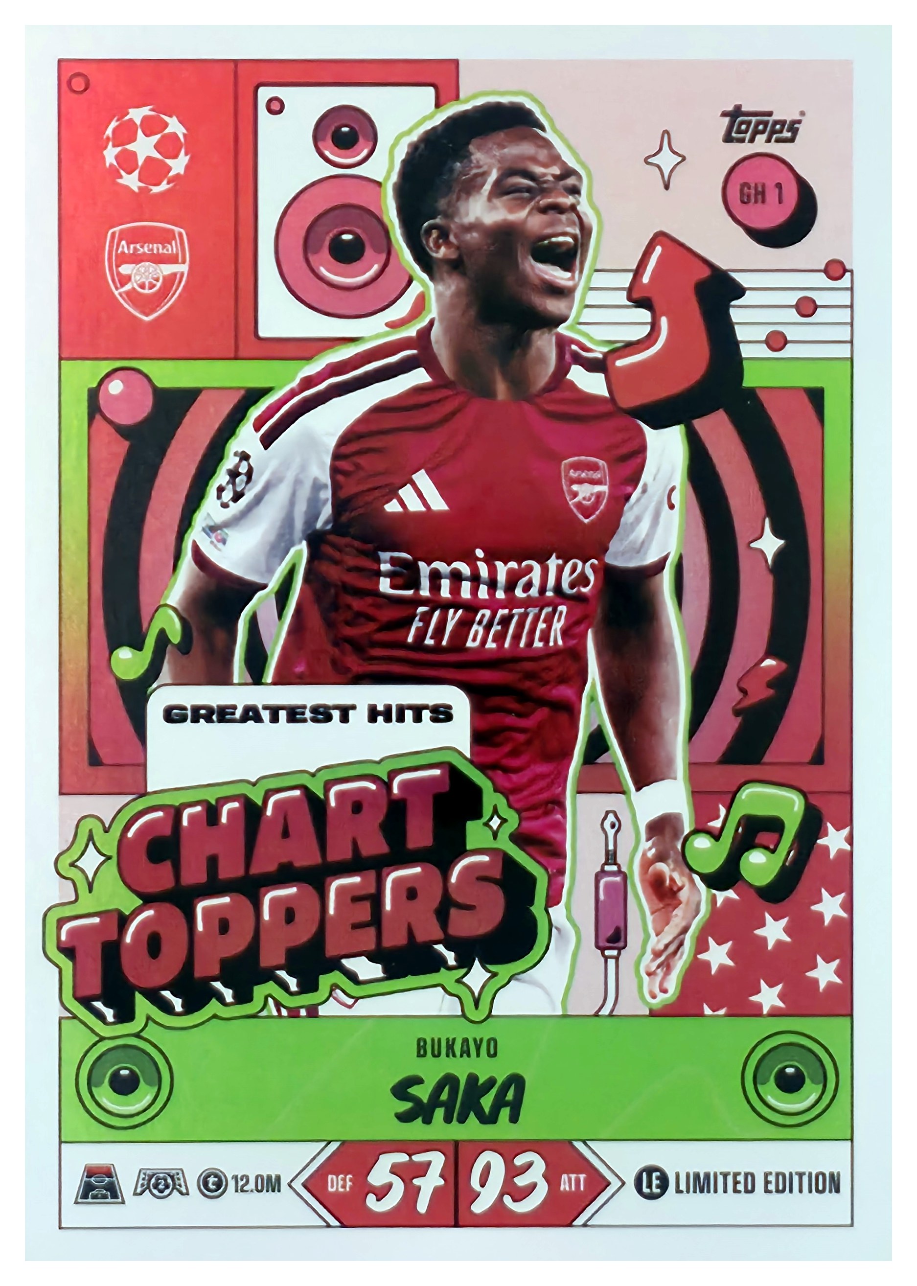 Bukayo Saka - Topps Match Attax UEFA Club Competitions Chart Toppers 2026-27, Nr. GH 1 (Art.-Nr. SG107452)