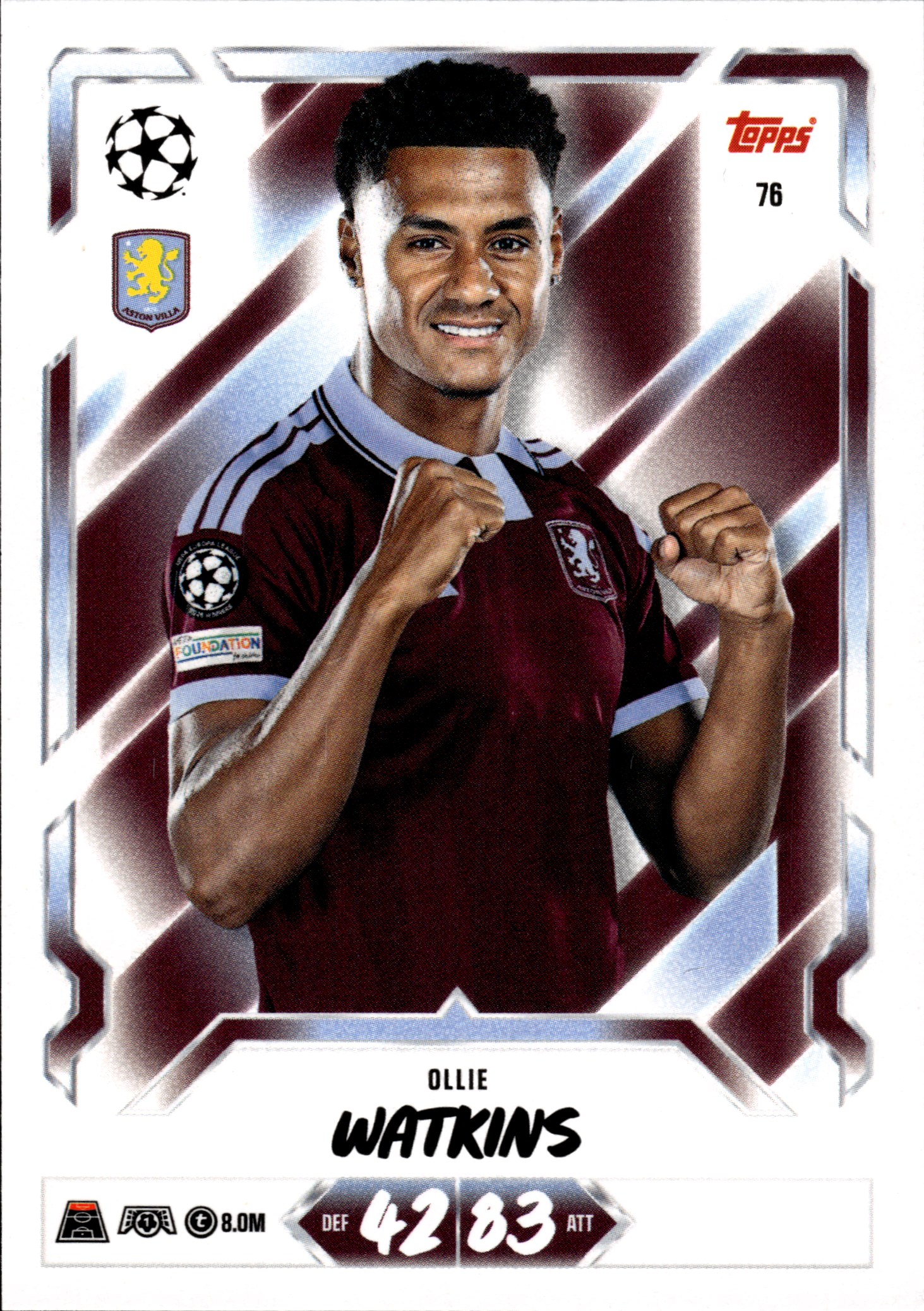Ollie Watkins - Topps Match Attax UEFA Club Competitions Base Set 2026-27, Nr. 76 (Art.-Nr. SG107064)