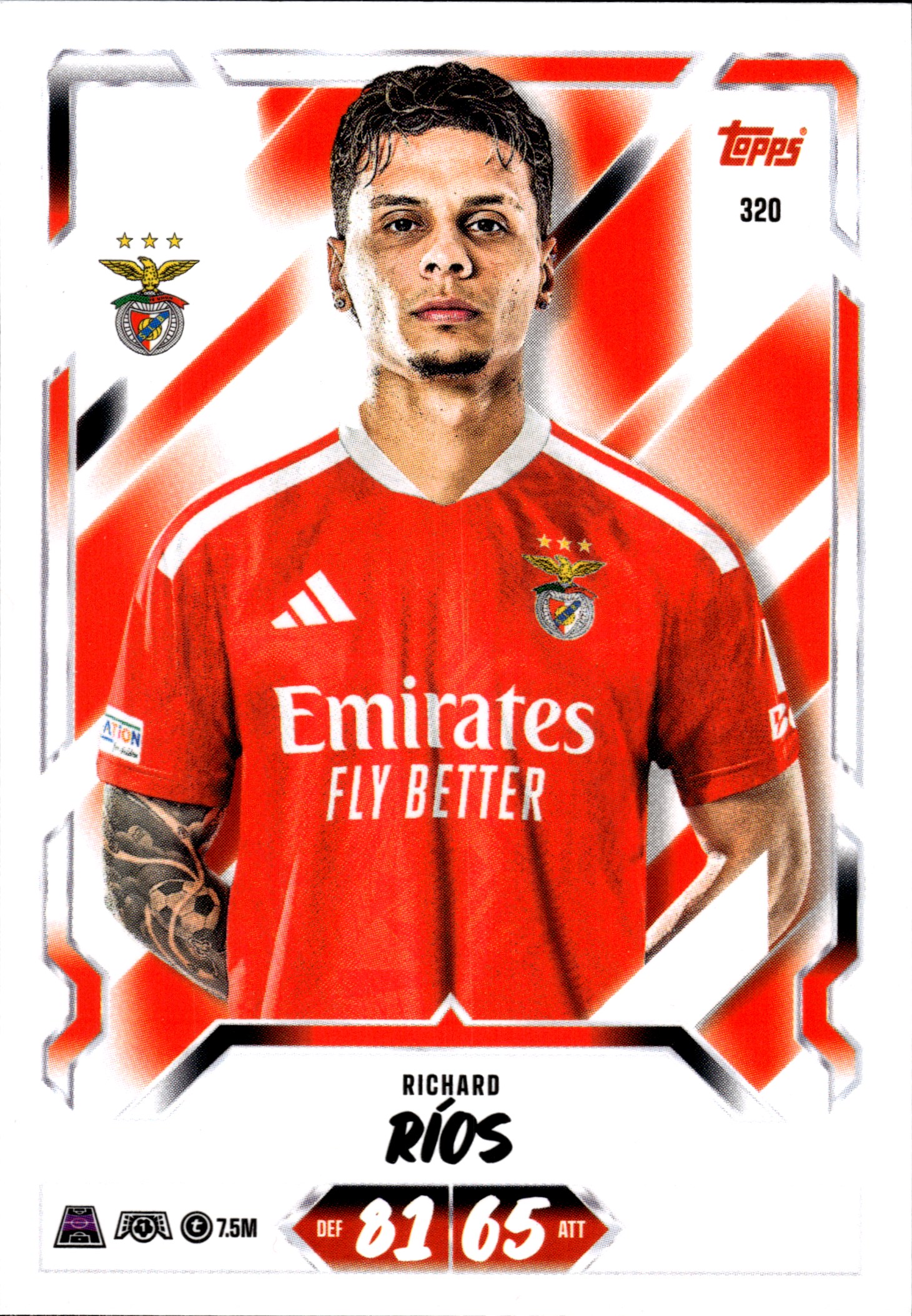 Richard Ríos - Topps Match Attax UEFA Club Competitions Base Set 2026-27, Nr. 320 (Art.-Nr. SG107110)