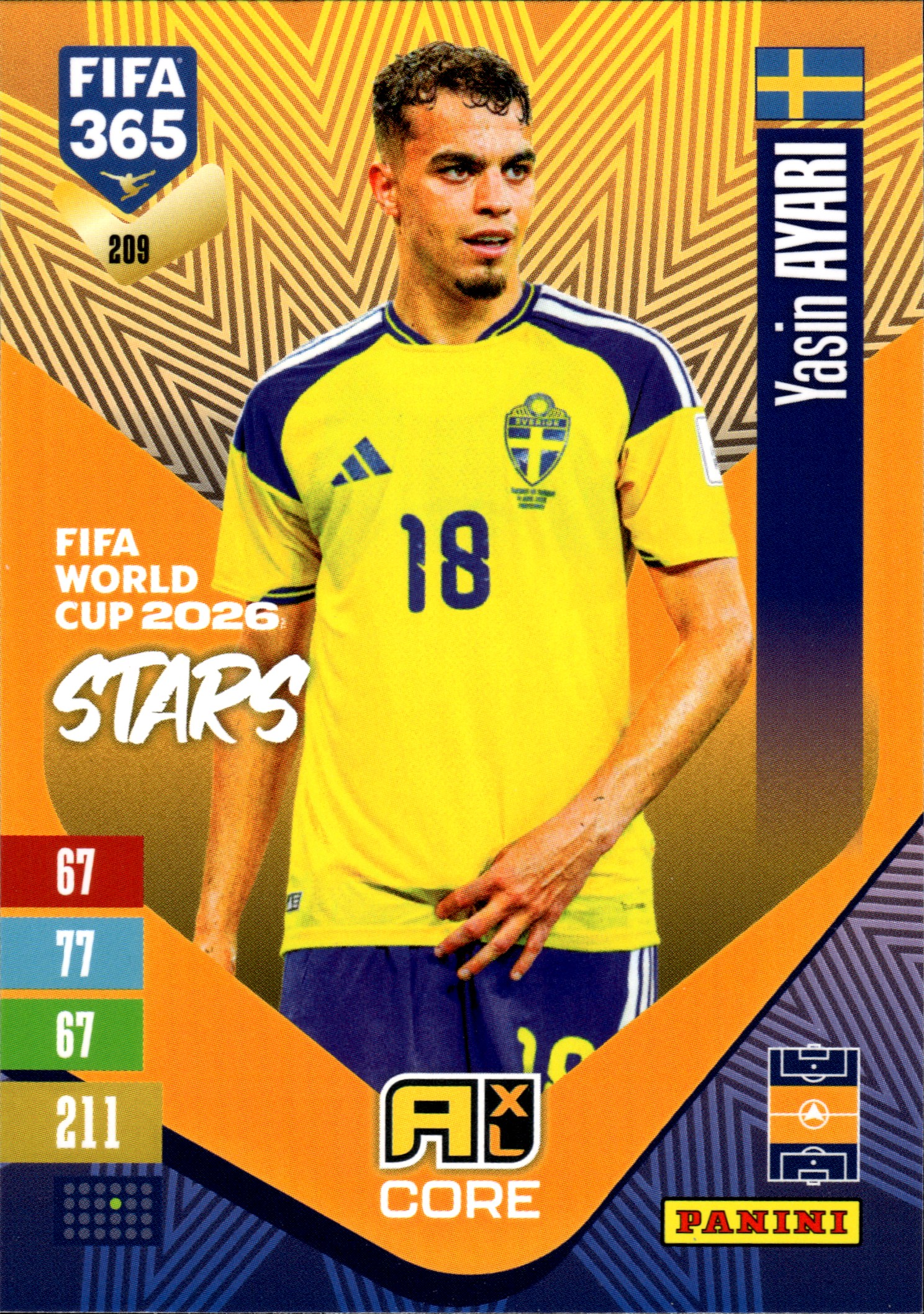 Yasin Ayari - Panini Adrenalyn XL FIFA 365 FIFA World Cup 2026 Stars 2026-27, Nr. 209 (Art.-Nr. SG110245)