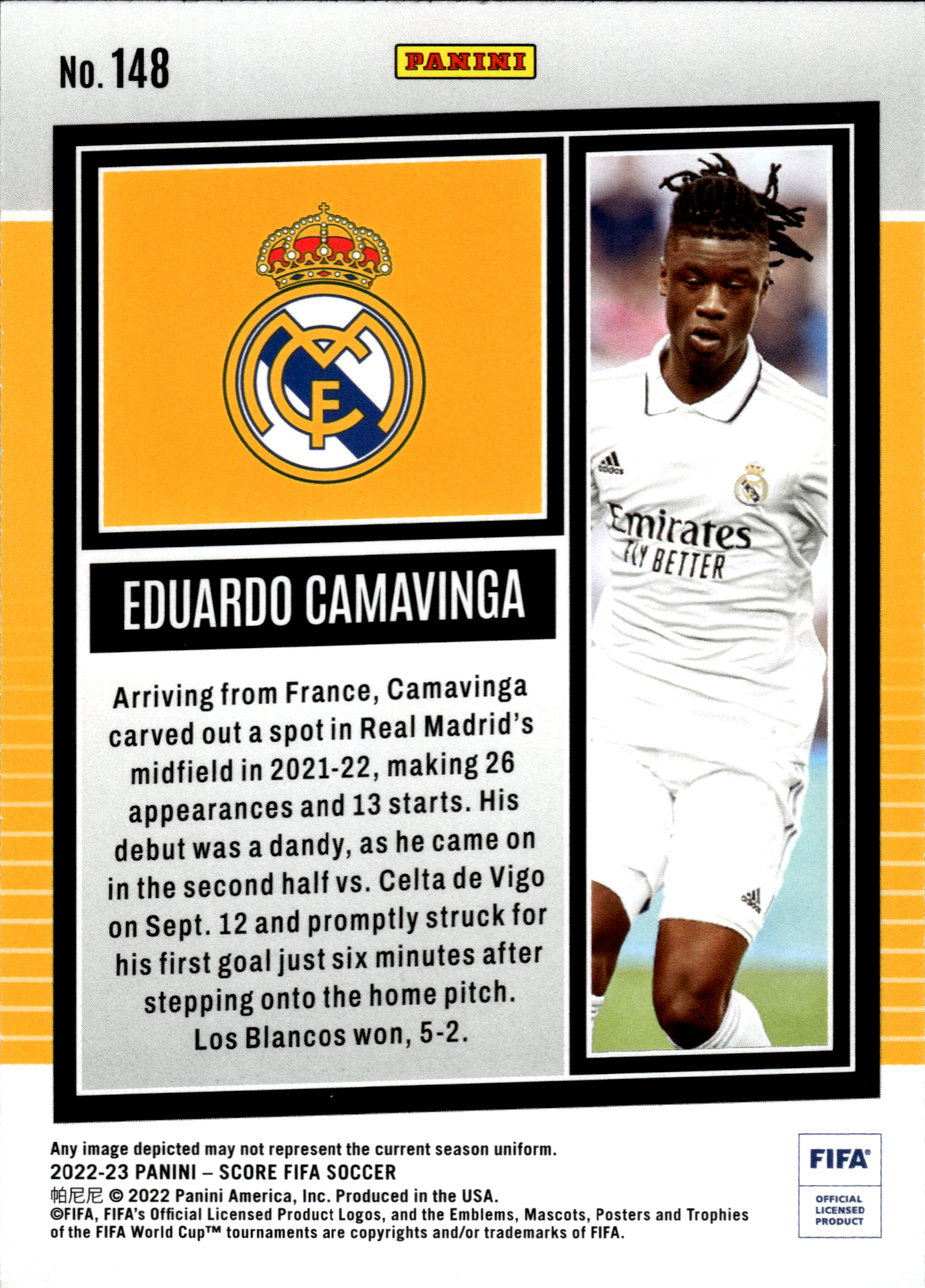 Eduardo Camavinga - Panini Score FIFA Soccer 2022-23, Nr. 148