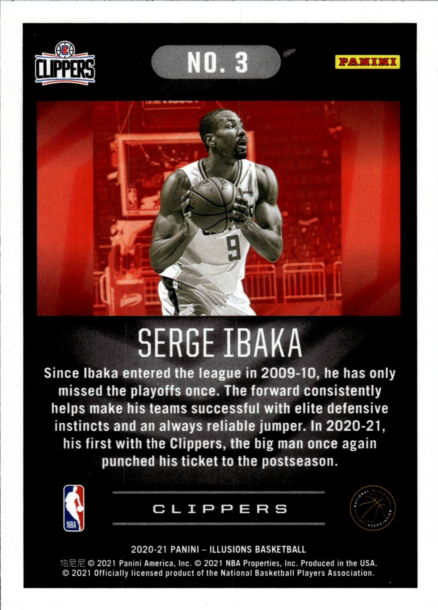 Serge Ibaka - Panini Illusions Base Set 2020-21, Nr. 3