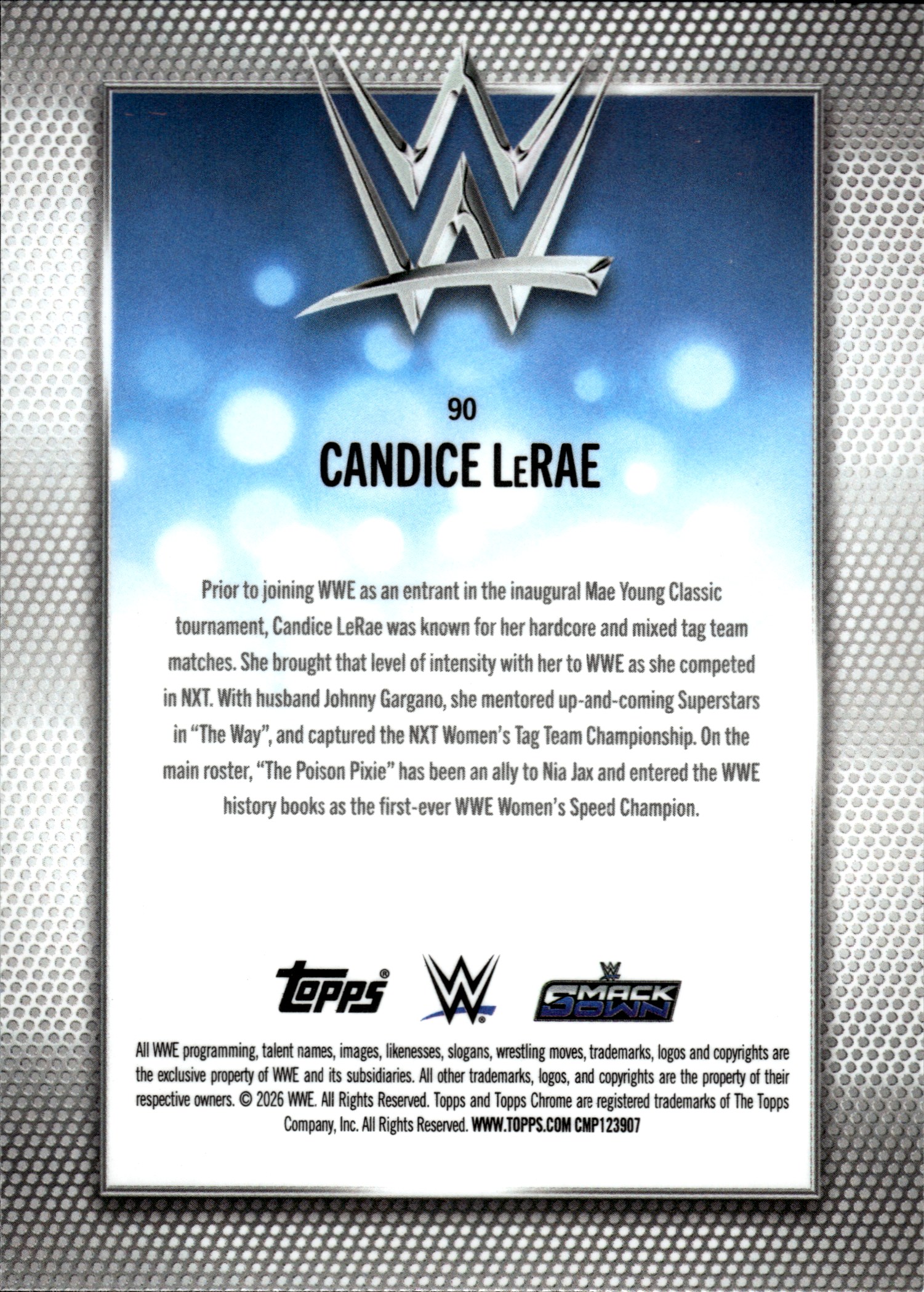 Candice LeRae - Topps Chrome WWE Base Set 2026, Nr. 90 – Cracked Ice Refractor
