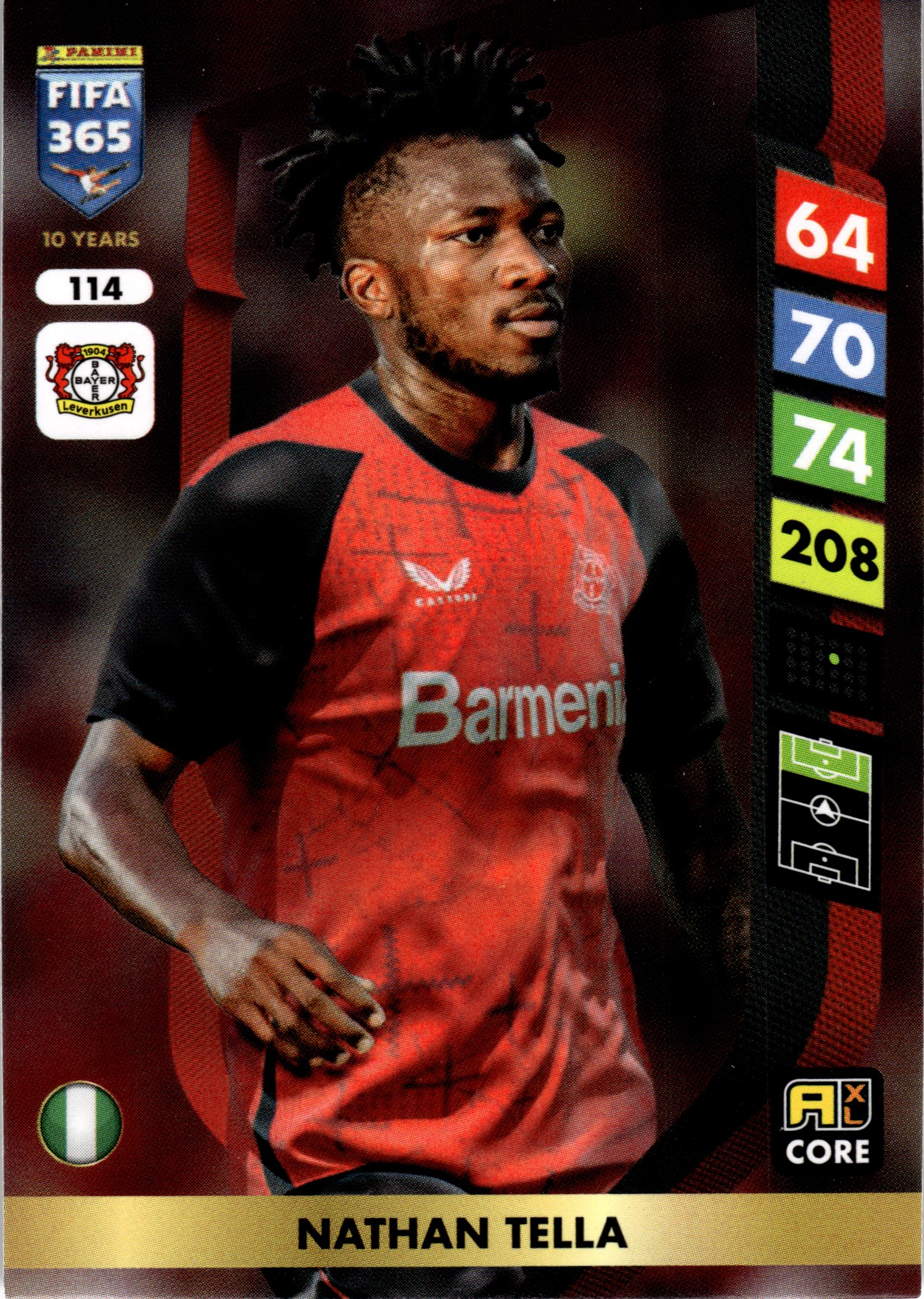 Nathan Tella - Panini Adrenalyn XL FIFA 365 Base Set 2025, Nr. 114 (Art.-Nr. SG107718)
