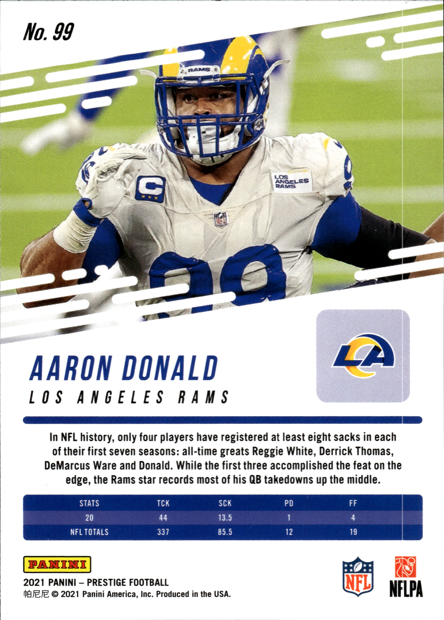 Aaron Donald - Panini Prestige Base Set 2021, Nr. 99