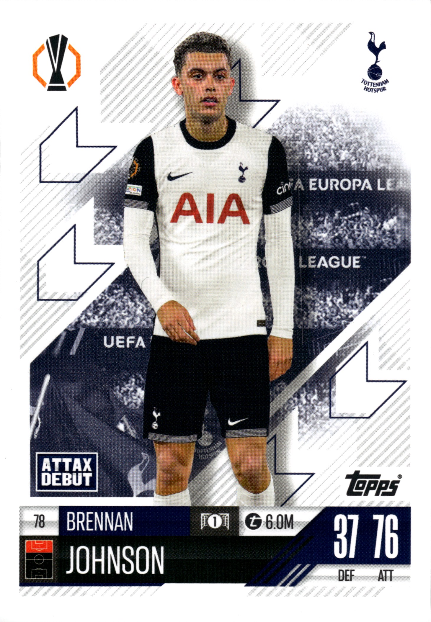 Brennan Johnson - Topps Match Attax UEFA Club Competitions Attax Debutant 2024-25, Nr. 78 (Art.-Nr. SG107960)