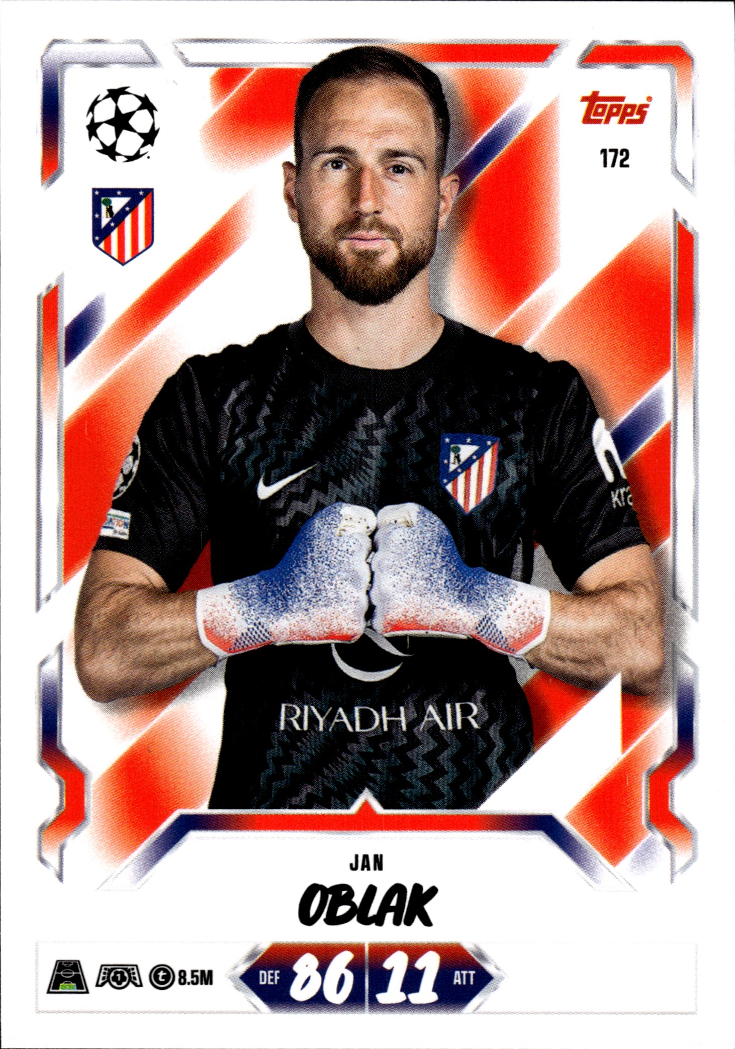 Jan Oblak - Topps Match Attax UEFA Club Competitions Base Set 2026-27, Nr. 172 (Art.-Nr. SG107113)