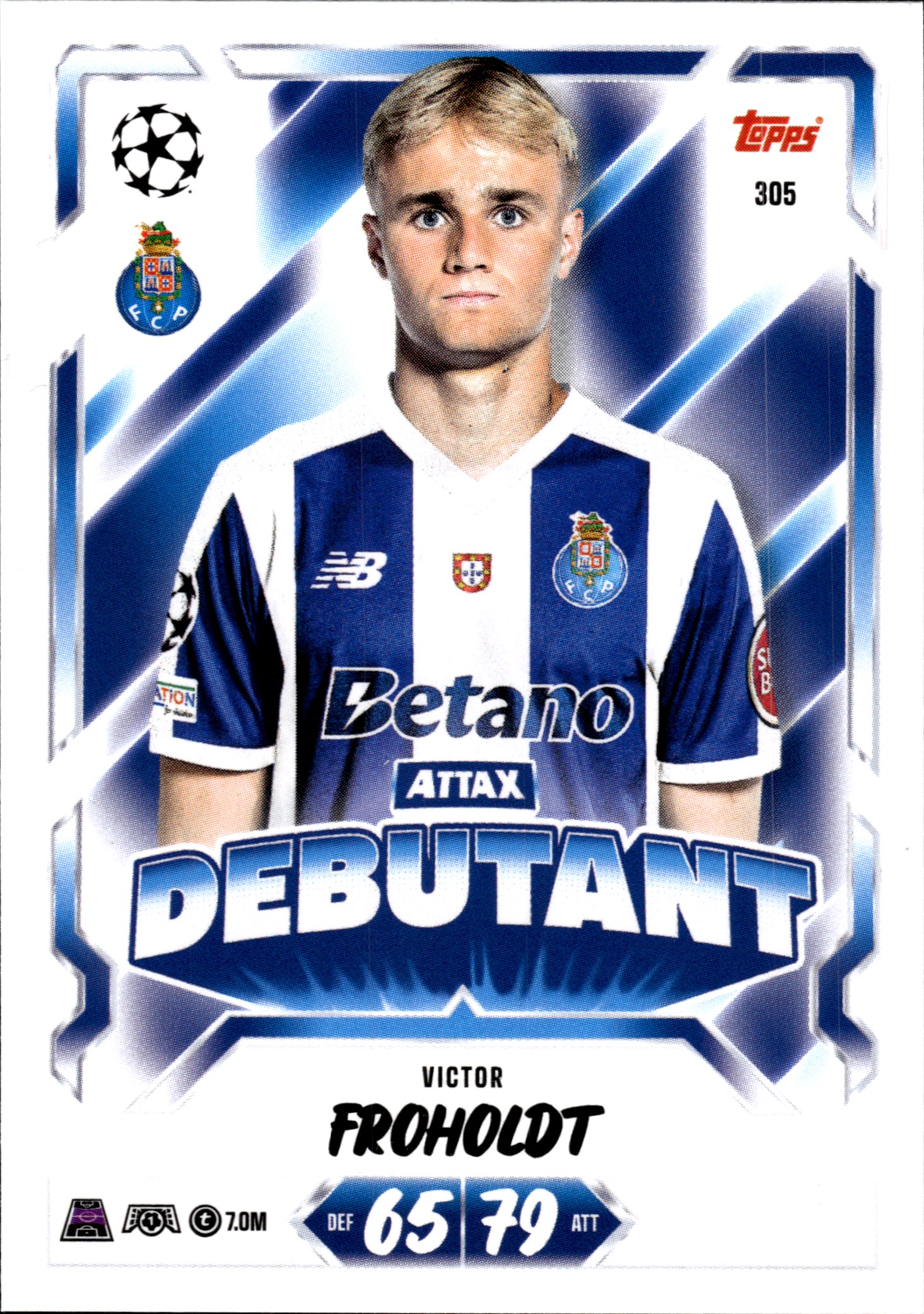 Victor Froholdt - Topps Match Attax UEFA Club Competitions Attax Debutant 2026-27, Nr. 305 (Art.-Nr. SG107185)