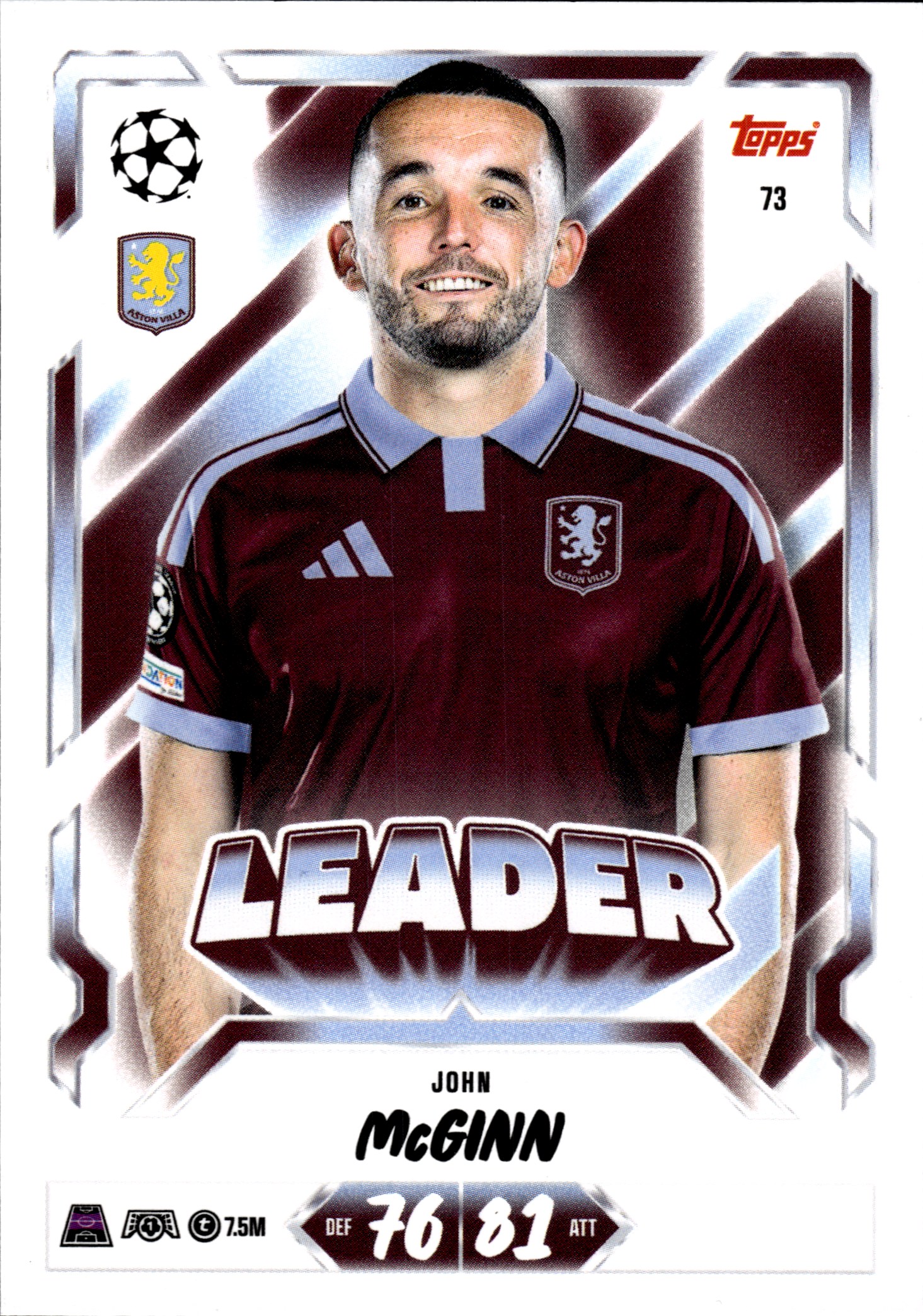 John McGinn - Topps Match Attax UEFA Club Competitions Leader 2026-27, Nr. 73