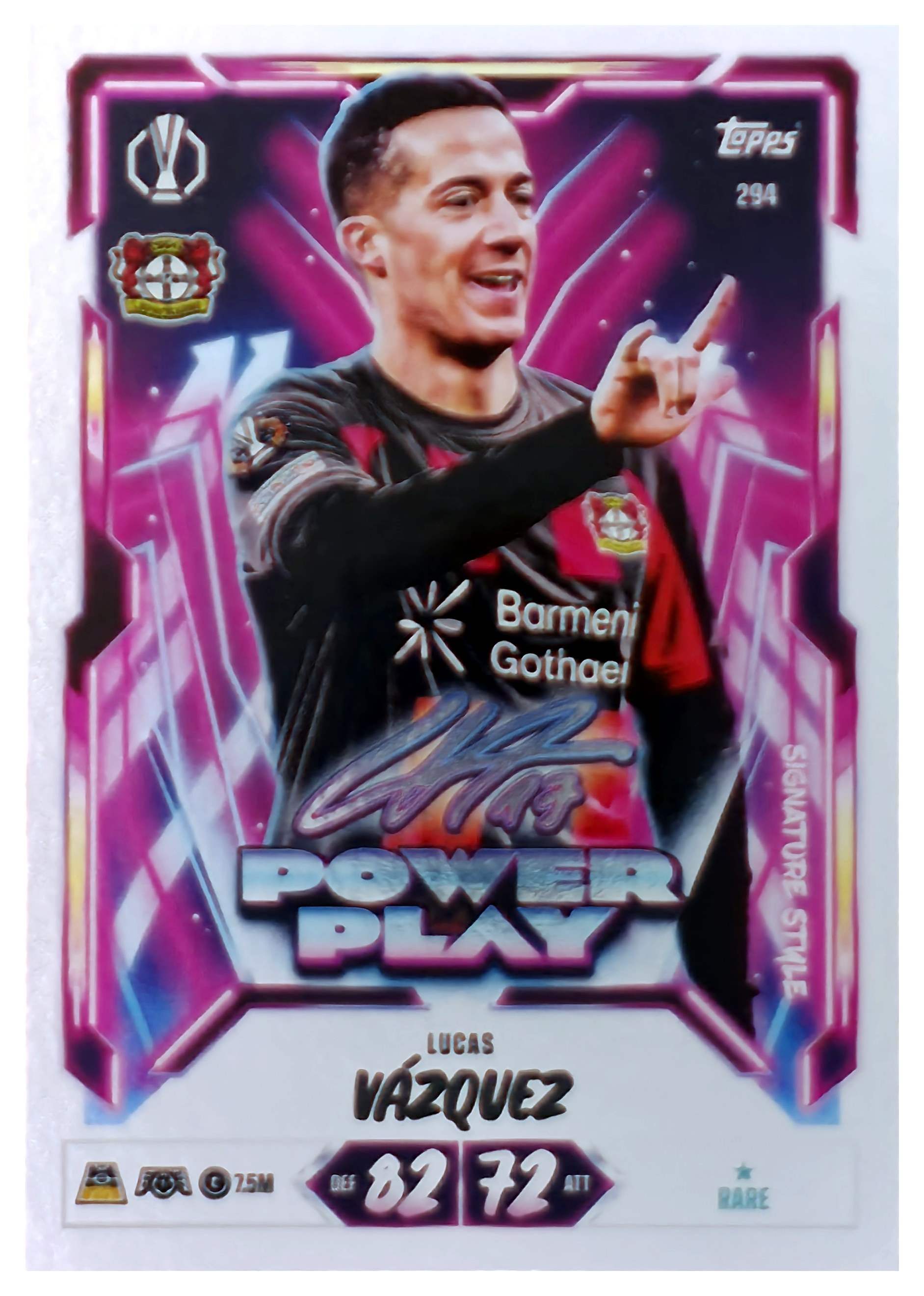 Lucas Vázquez - Topps Match Attax UEFA Club Competitions Power Play Signature Style 2026-27, Nr. 294 (Art.-Nr. SG107542)