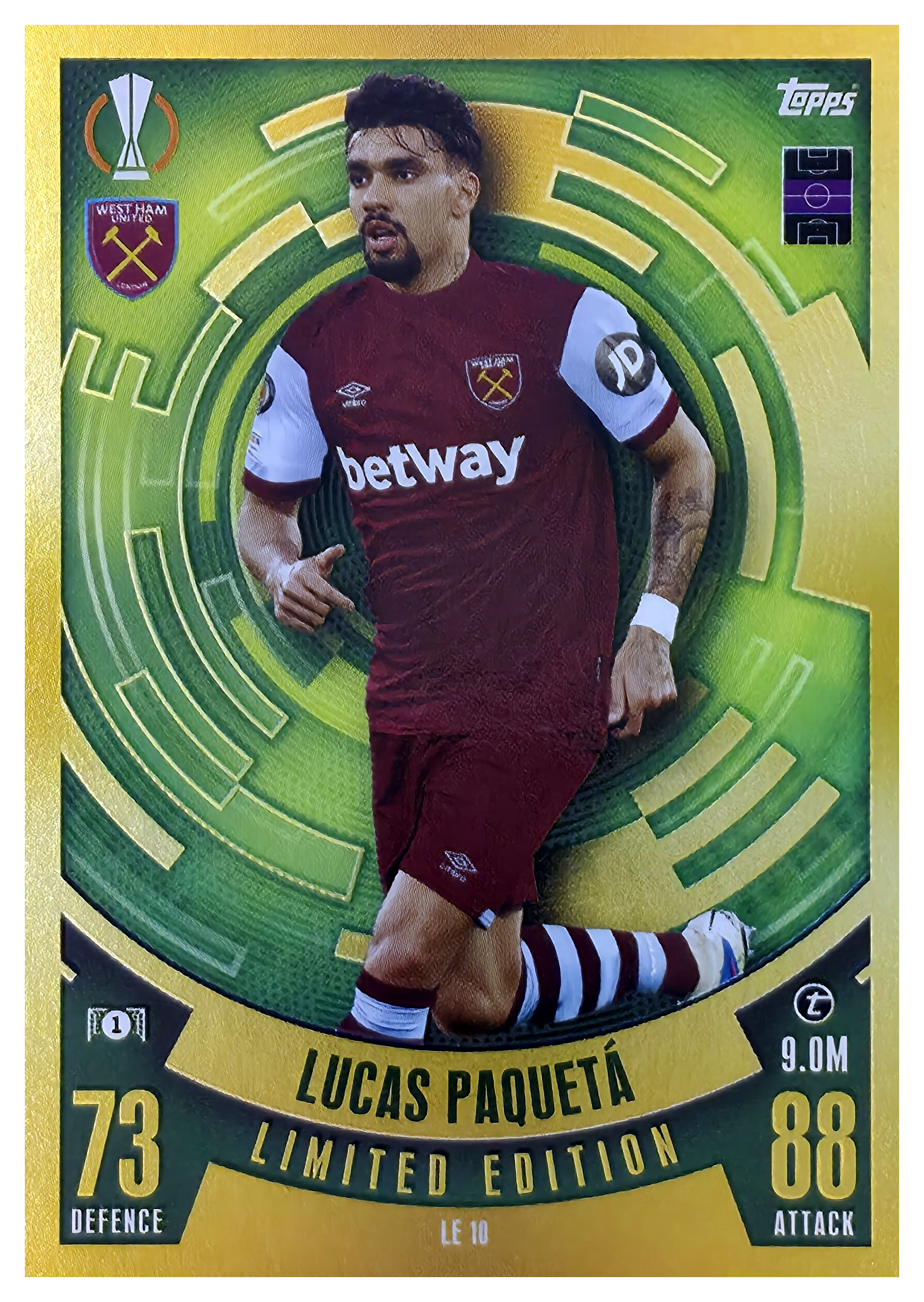 Lucas Paquetá - Topps Match Attax UEFA Club Competitions Limited Edition 2023-24, Nr. LE 10 (Art.-Nr. SG106429)