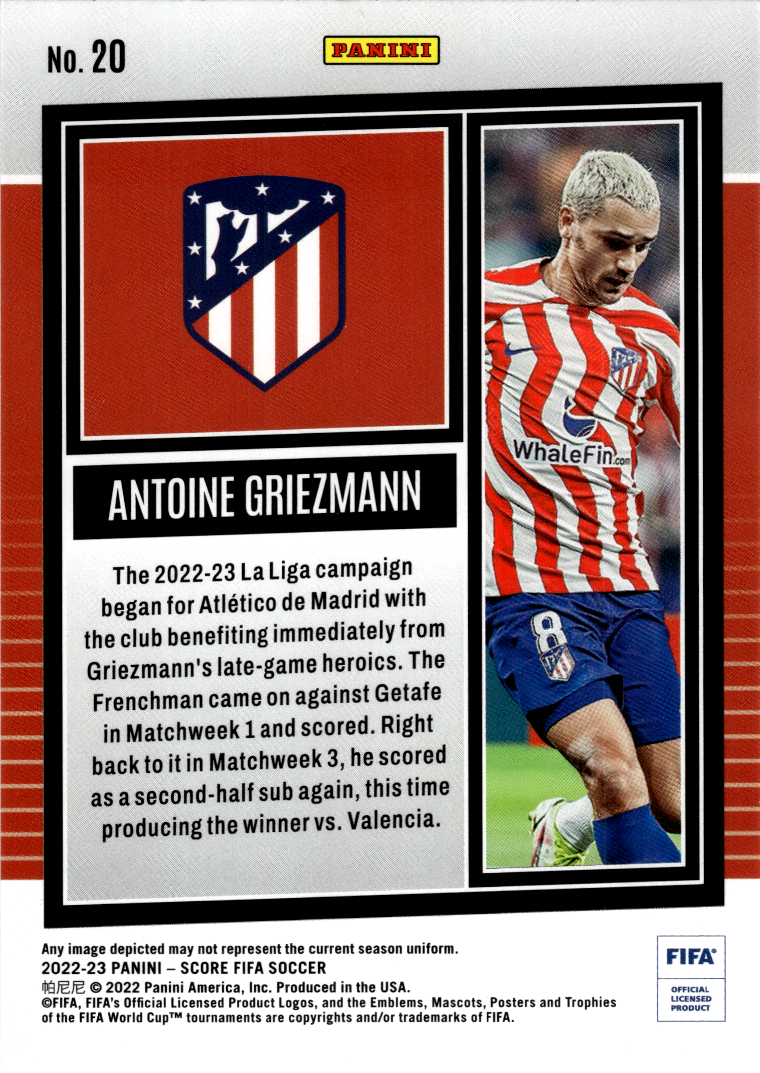 Antoine Griezmann - Panini Score FIFA Soccer 2022-23, Nr. 20