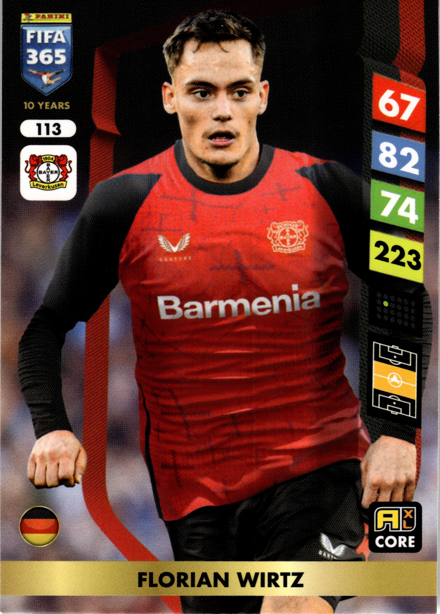 Florian Wirtz - Panini Adrenalyn XL FIFA 365 Base Set 2025, Nr. 113 (Art.-Nr. SG107751)