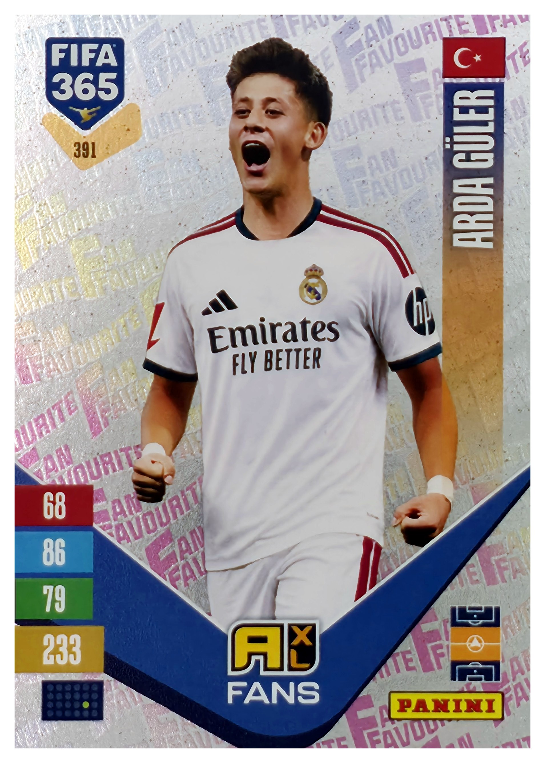 Arda Güler - Panini Adrenalyn XL FIFA 365 Fan Favourites 2026-27, Nr. 391 – Insert (Art.-Nr. SG110480)