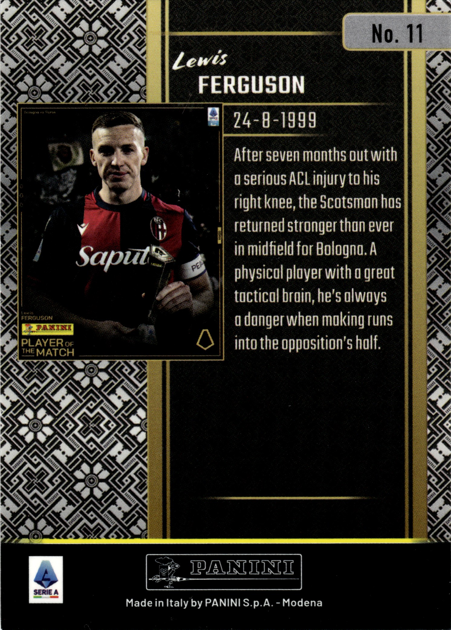 Lewis Ferguson - Panini Player of the Match Base Set 2024-25, Nr. 11