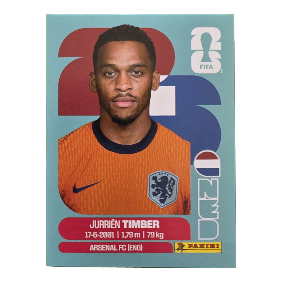 Jurien Timber - Niederlande, FIFA WM 2026, Nr. NED5
