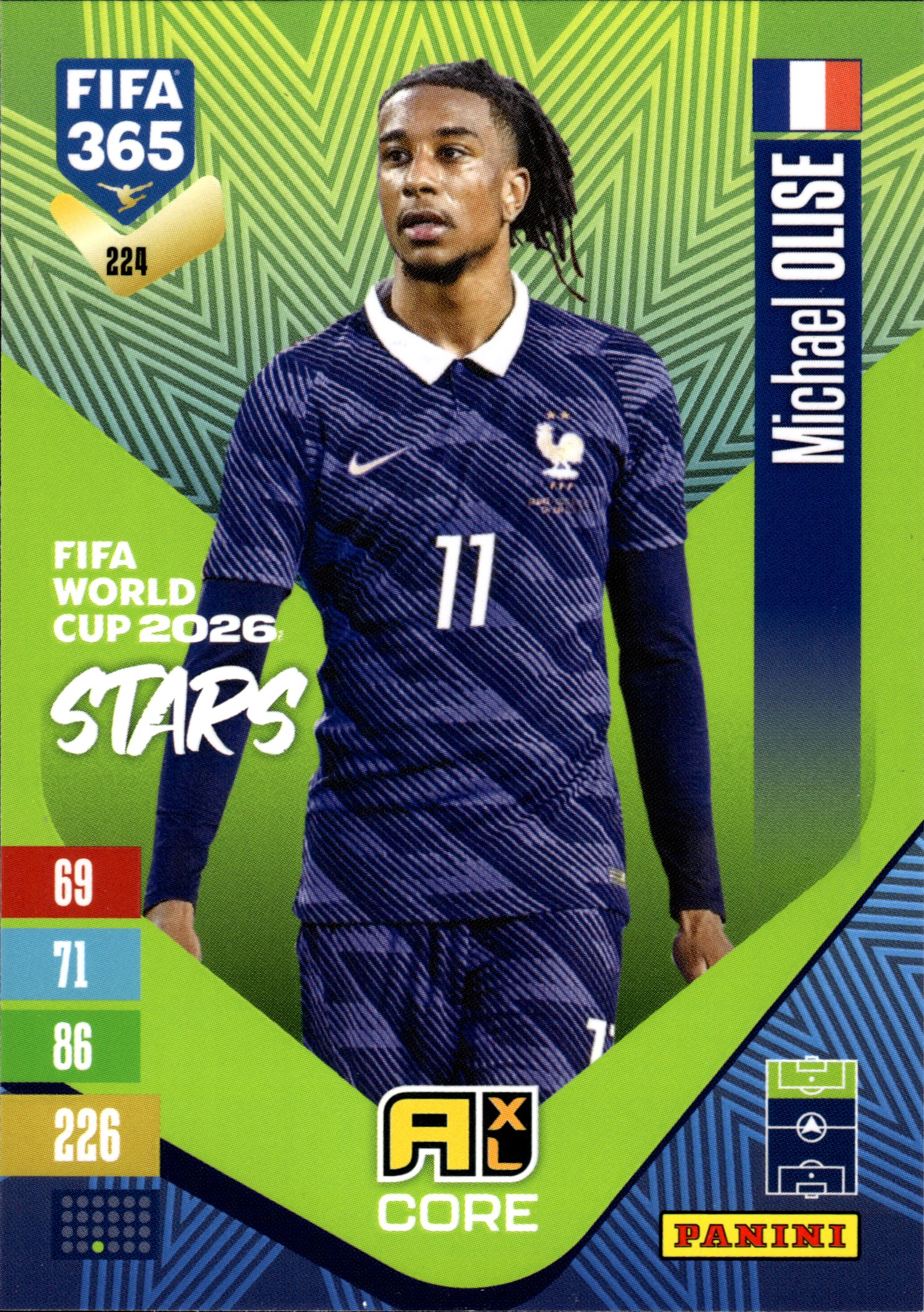 Michael Olise - Panini Adrenalyn XL FIFA 365 FIFA World Cup 2026 Stars 2026-27, Nr. 224 (Art.-Nr. SG110320)