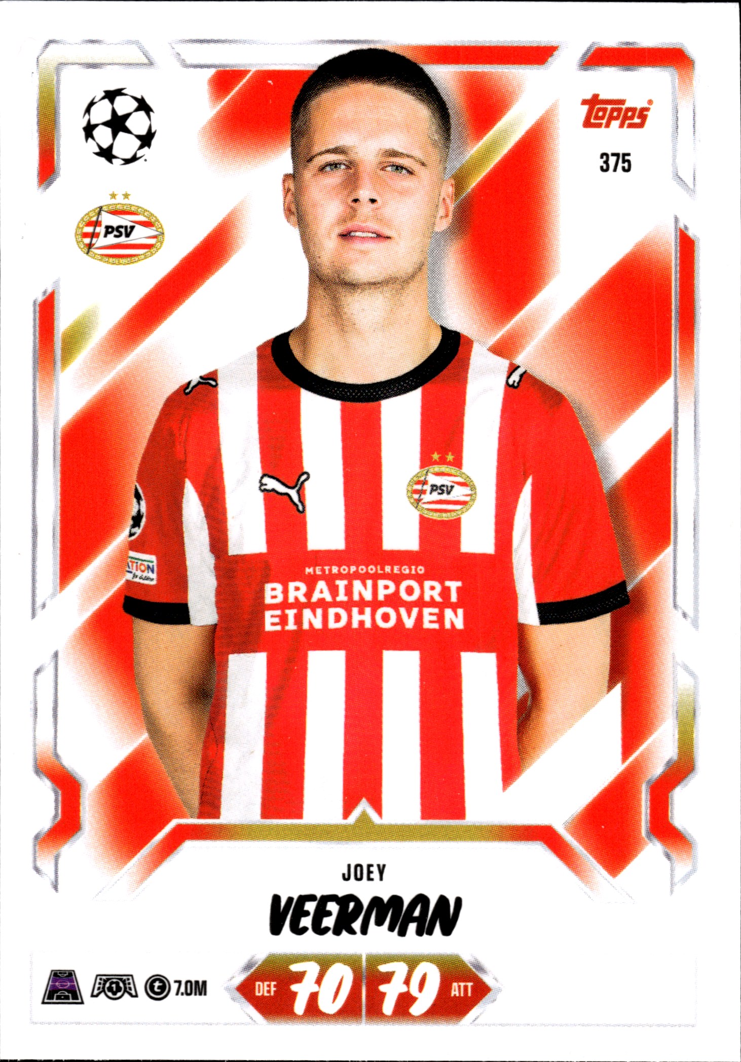 Joey Veerman - Topps Match Attax UEFA Club Competitions Base Set 2026-27, Nr. 375 (Art.-Nr. SG107100)