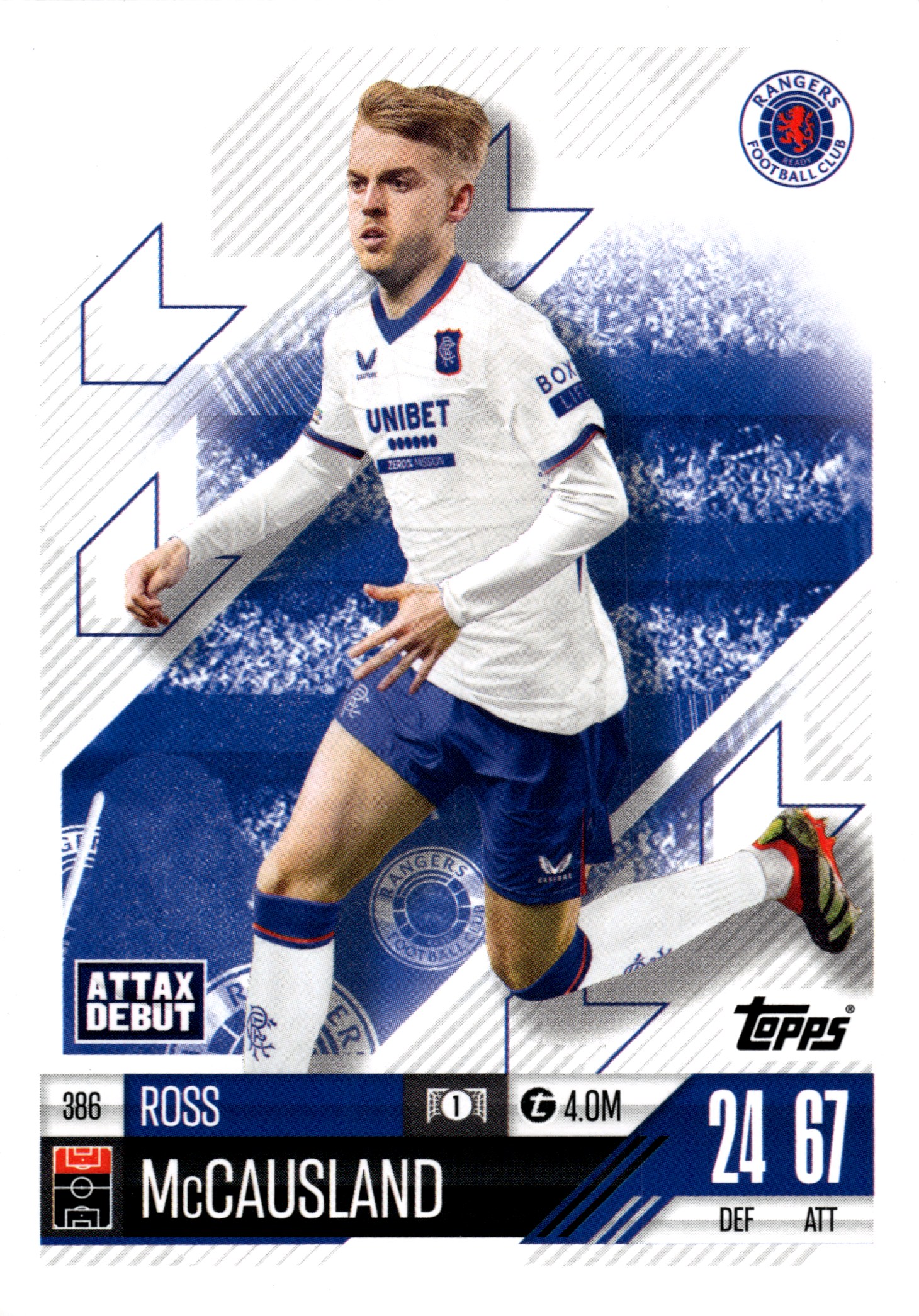 Ross McCausland - Topps Match Attax UEFA Club Competitions Attax Debutant 2024-25, Nr. 386 (Art.-Nr. SG107952)