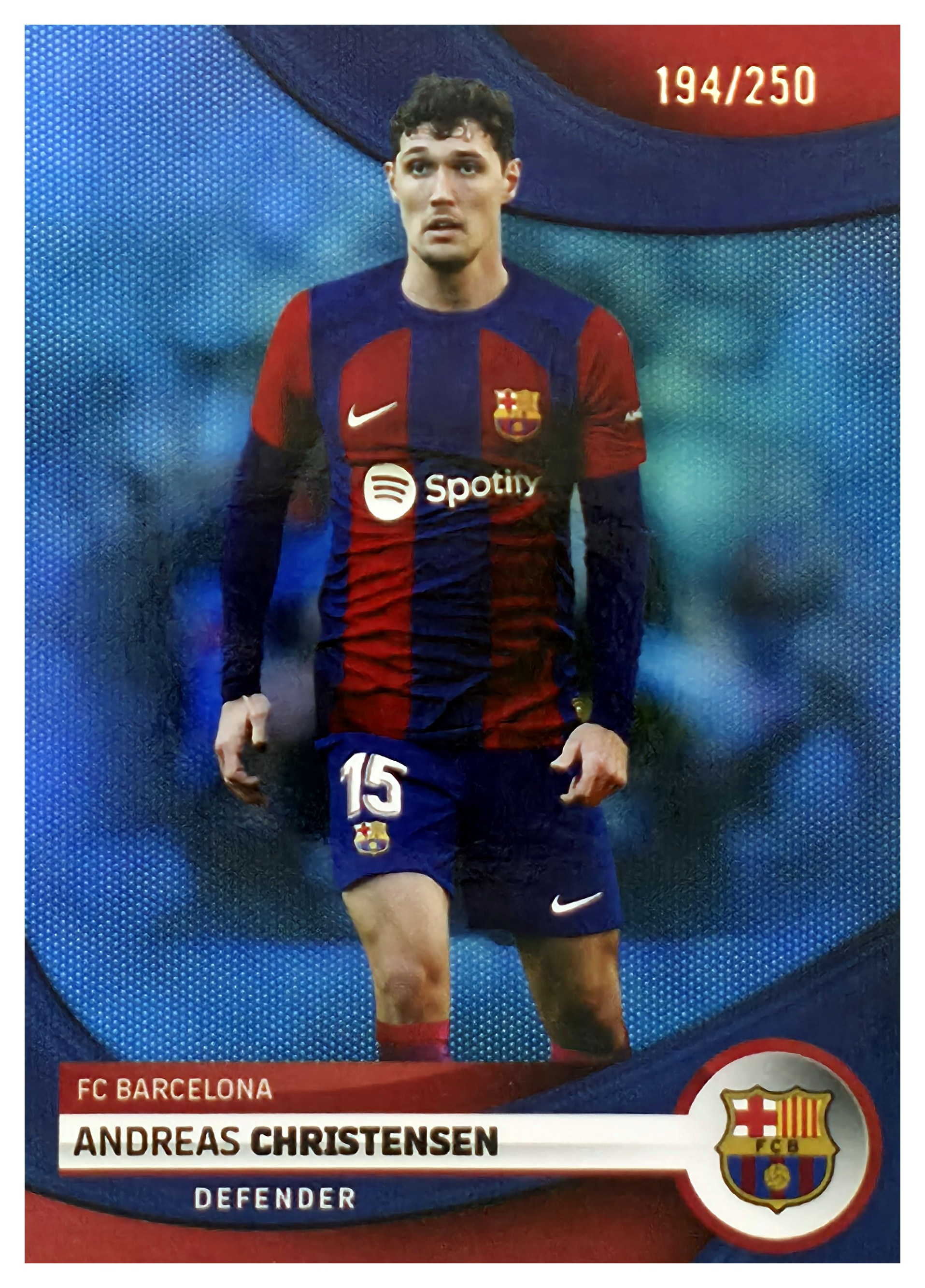 Andreas Christensen - Topps FC Barcelona Team Set First Team 2023-24, Nr. 4 – Nummeriert, Blue (Art.-Nr. SG108718)