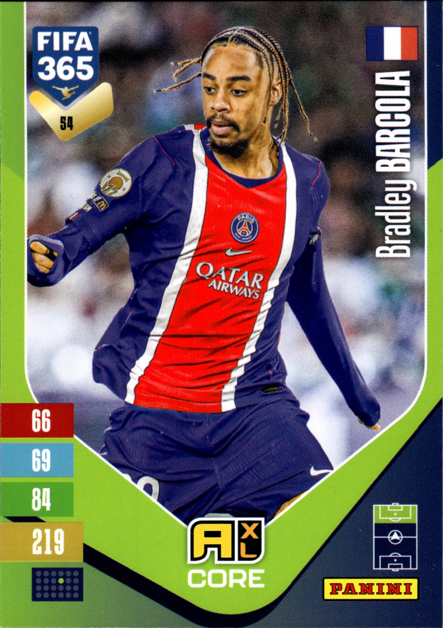 Bradley Barcola - Panini Adrenalyn XL FIFA 365 Base Set 2026-27, Nr. 54 (Art.-Nr. SG110191)