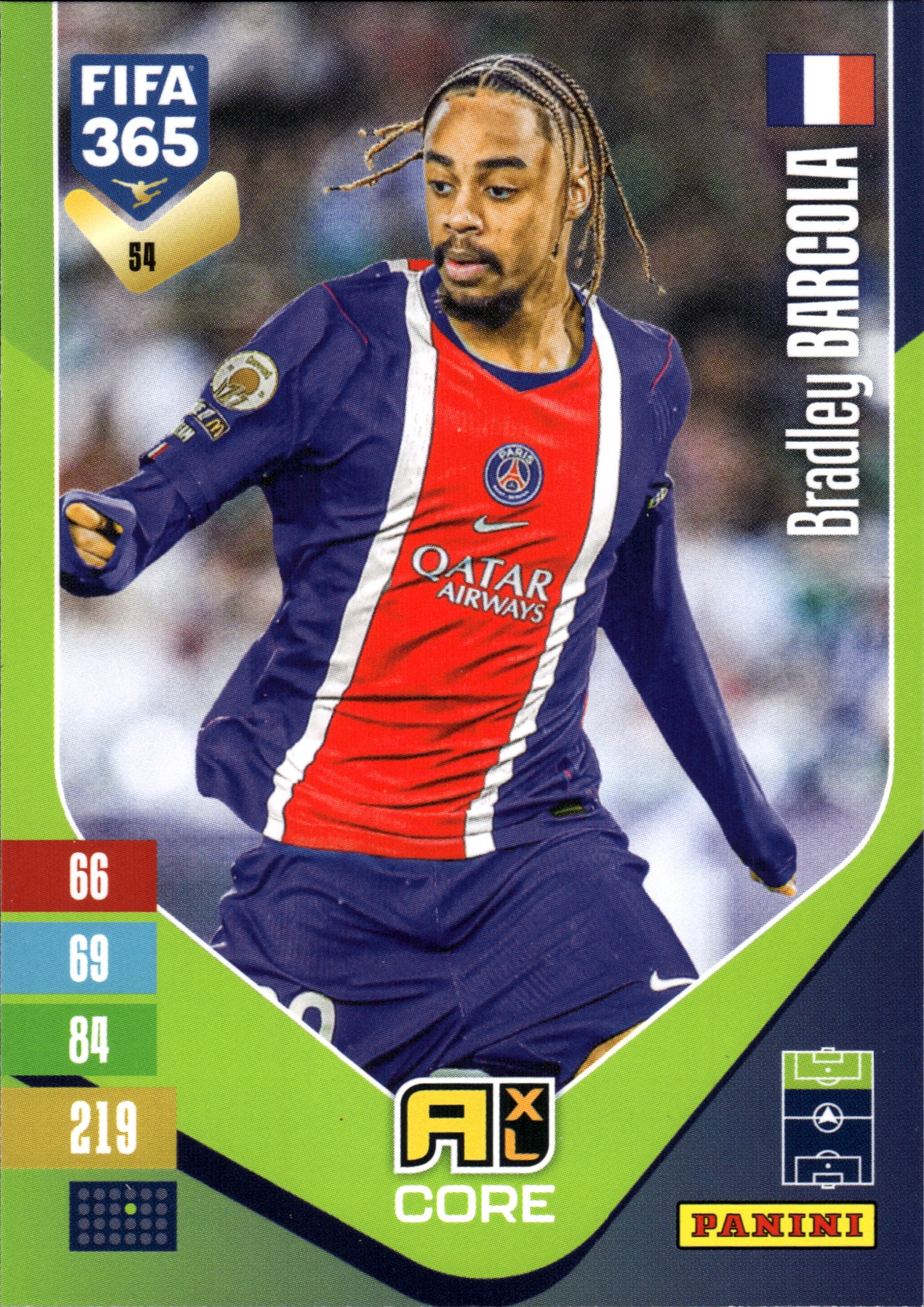Bradley Barcola - Panini Adrenalyn XL FIFA 365 Base Set 2026-27, Nr. 54