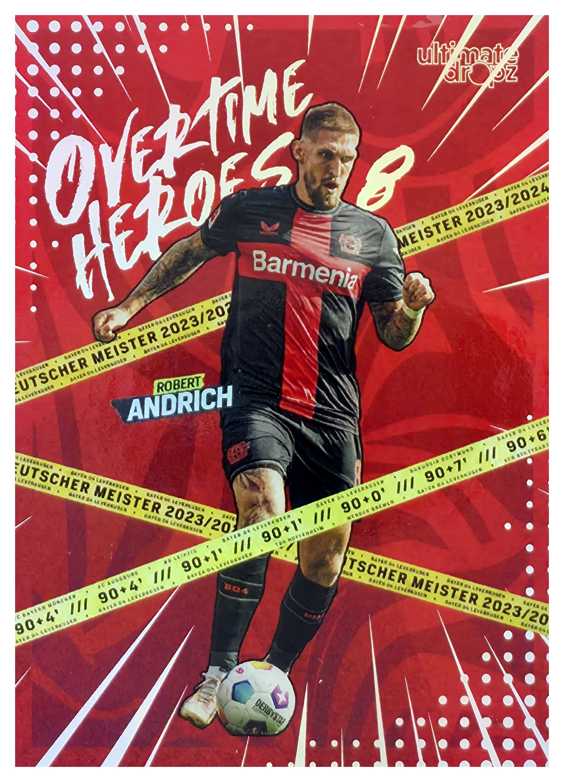 Robert Andrich - Ultimate Dropz Bayer 04 Leverkusen Deutscher Meister Overtime Heroes 2023-24, Nr. 8 – Nummeriert, Silver (Art.-Nr. SG108705)