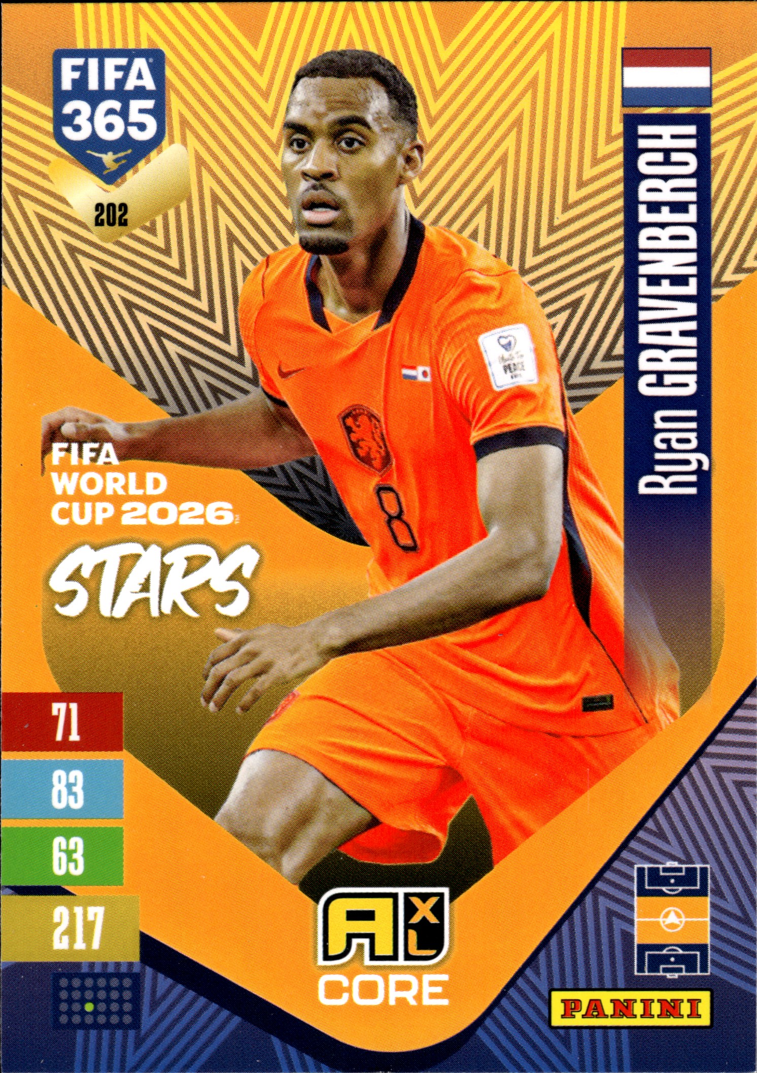 Ryan Gravenberch - Panini Adrenalyn XL FIFA 365 FIFA World Cup 2026 Stars 2026-27, Nr. 202 (Art.-Nr. SG110265)