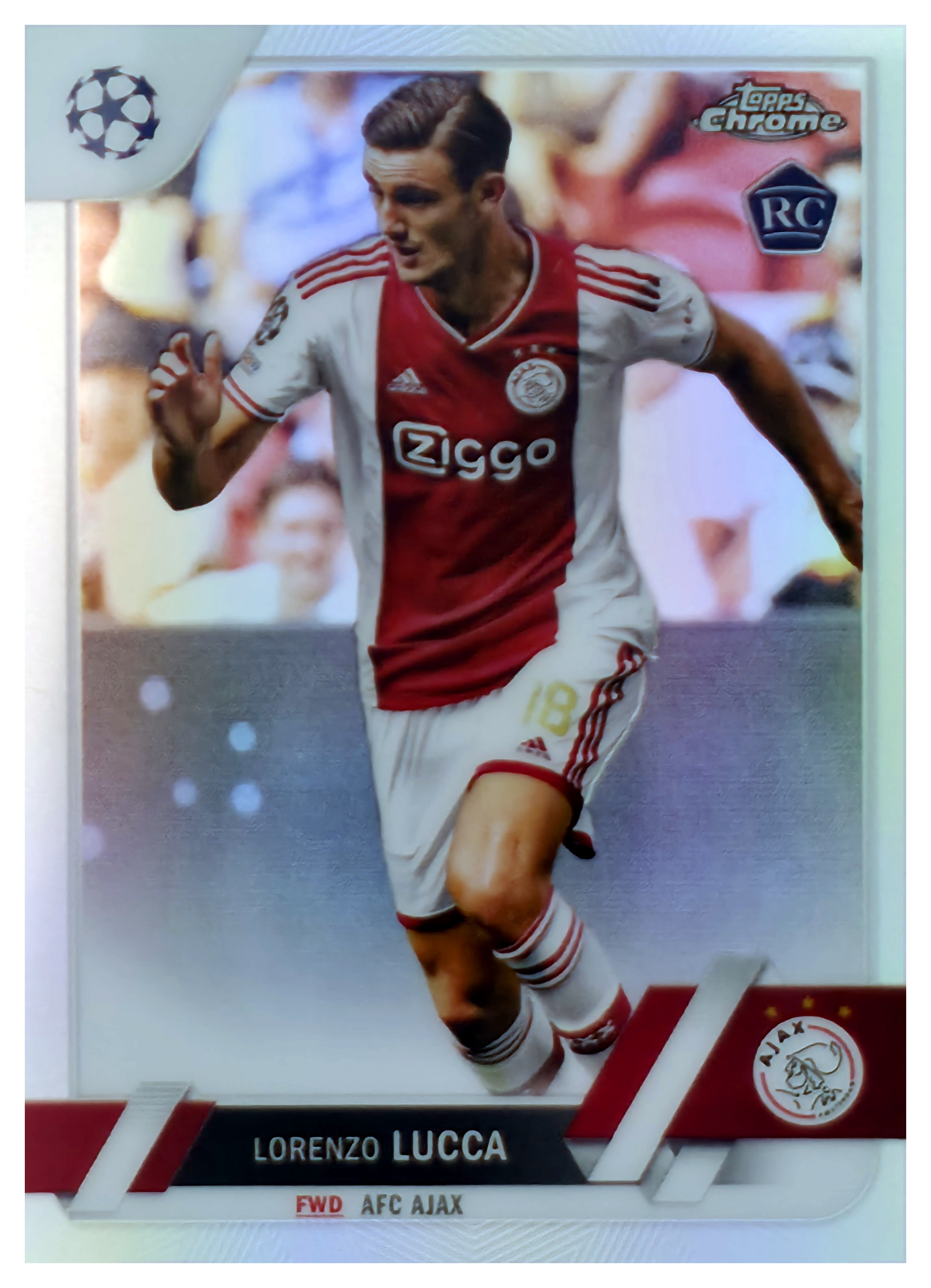 Lorenzo Lucca - Topps Chrome UEFA Club Competitions Base Set 2022-23, Nr. 143 – Rookie Card, Refractor (Art.-Nr. SG105877)