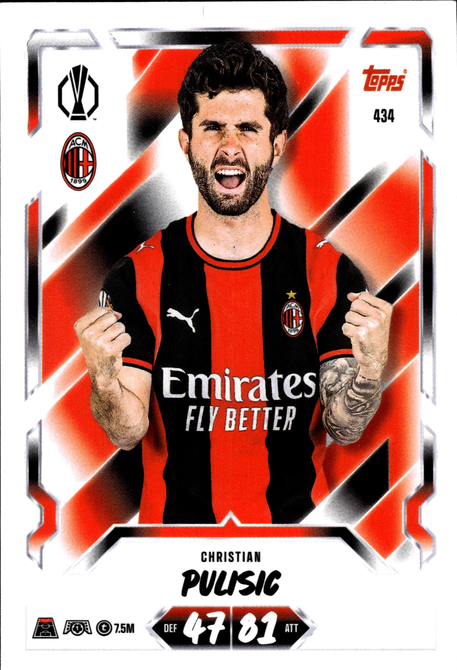 Christian Pulisic - Topps Match Attax UEFA Club Competitions Base Set 2026-27, Nr. 434 (Art.-Nr. SG107072)