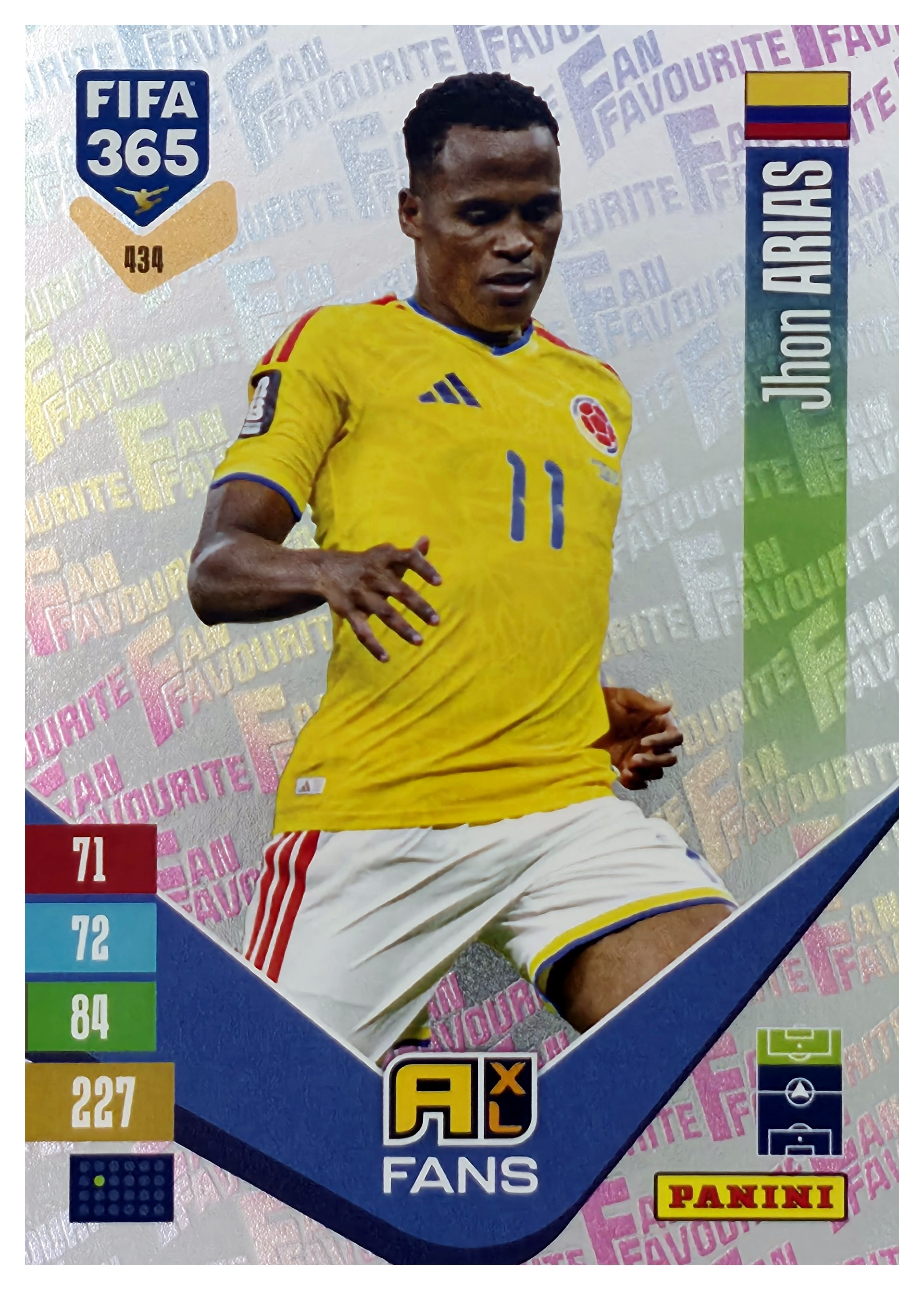 Jhon Arias - Panini Adrenalyn XL FIFA 365 Fan Favourites 2026-27, Nr. 434 – Insert (Art.-Nr. SG110463)