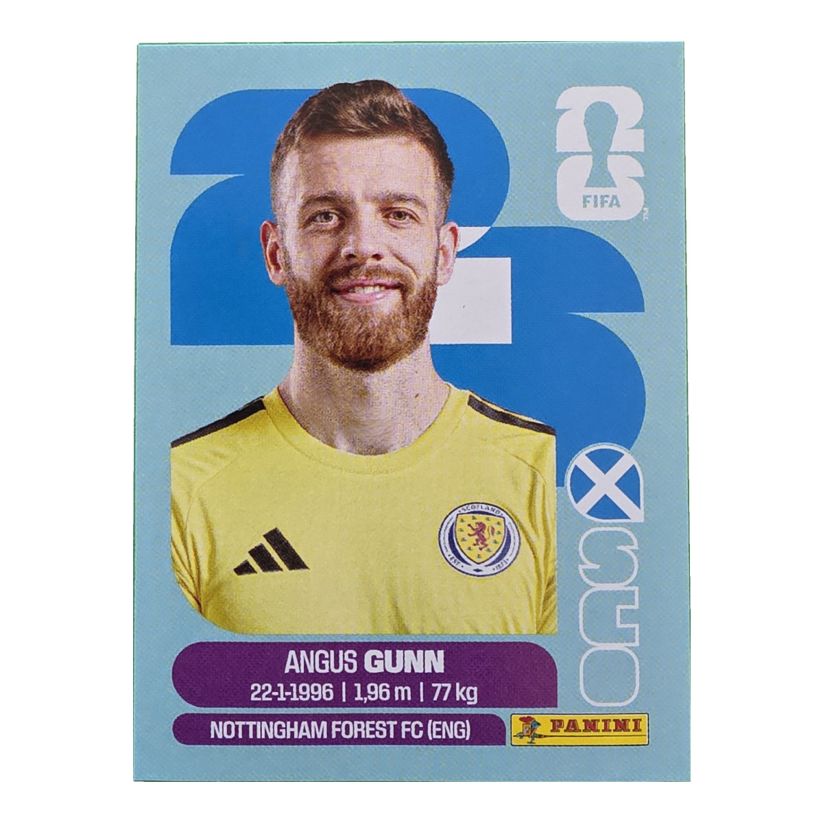 Angus Gunn - Schottland, FIFA WM 2026, Nr. SCO2