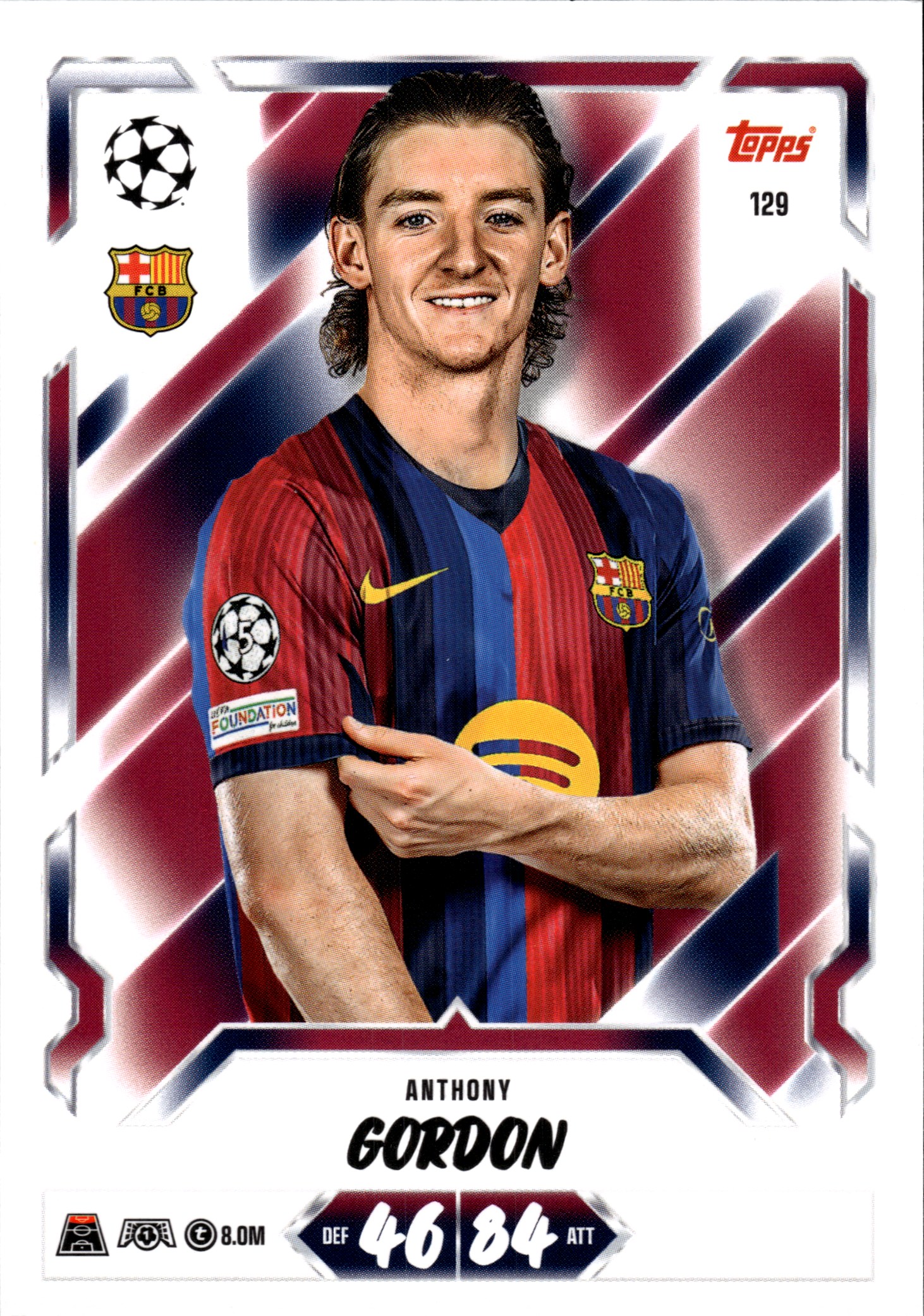 Anthony Gordon - Topps Match Attax UEFA Club Competitions Base Set 2026-27, Nr. 129 (Art.-Nr. SG107219)
